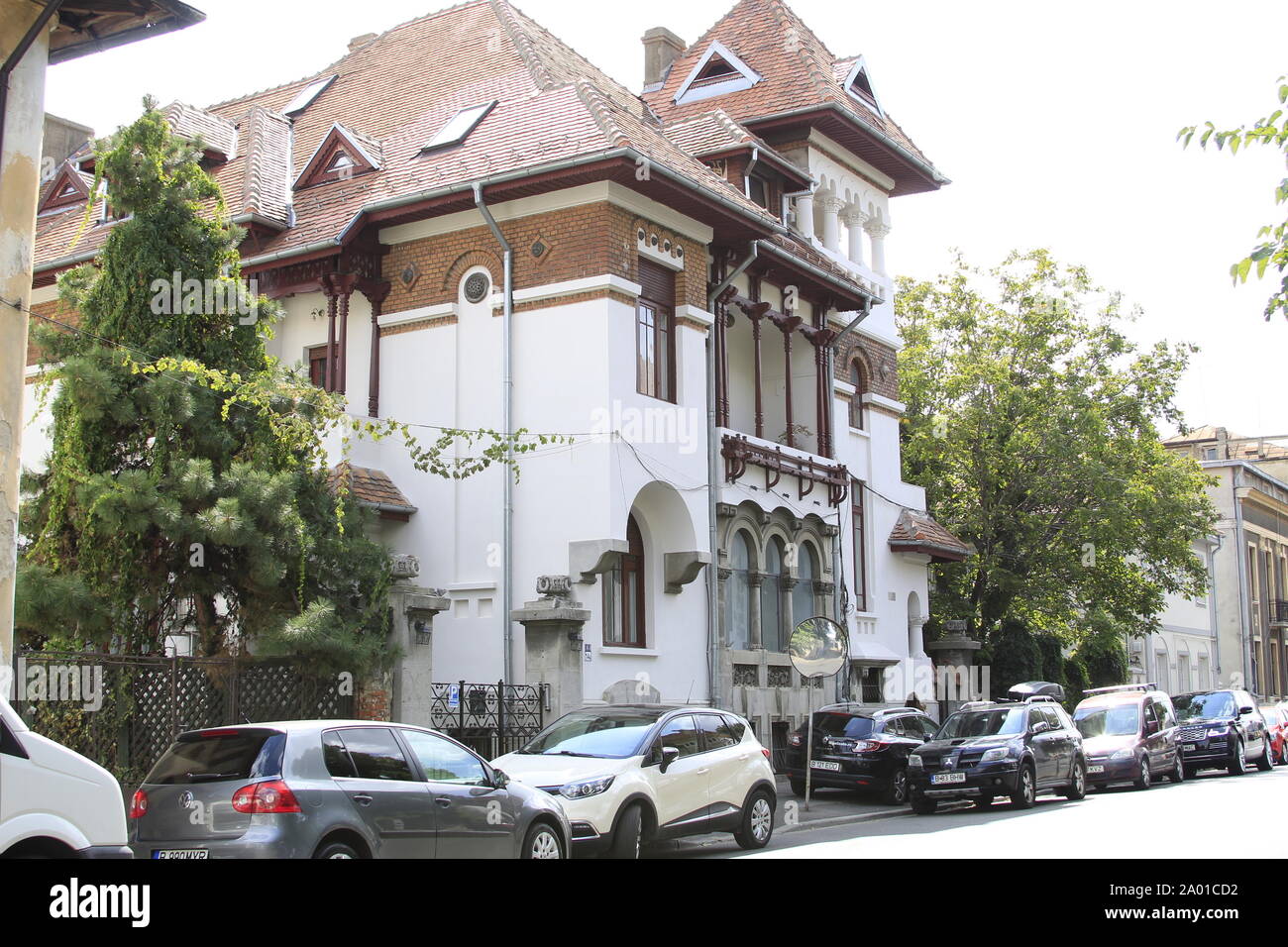 Fassaden und Häuser in Bukarest Stockfoto