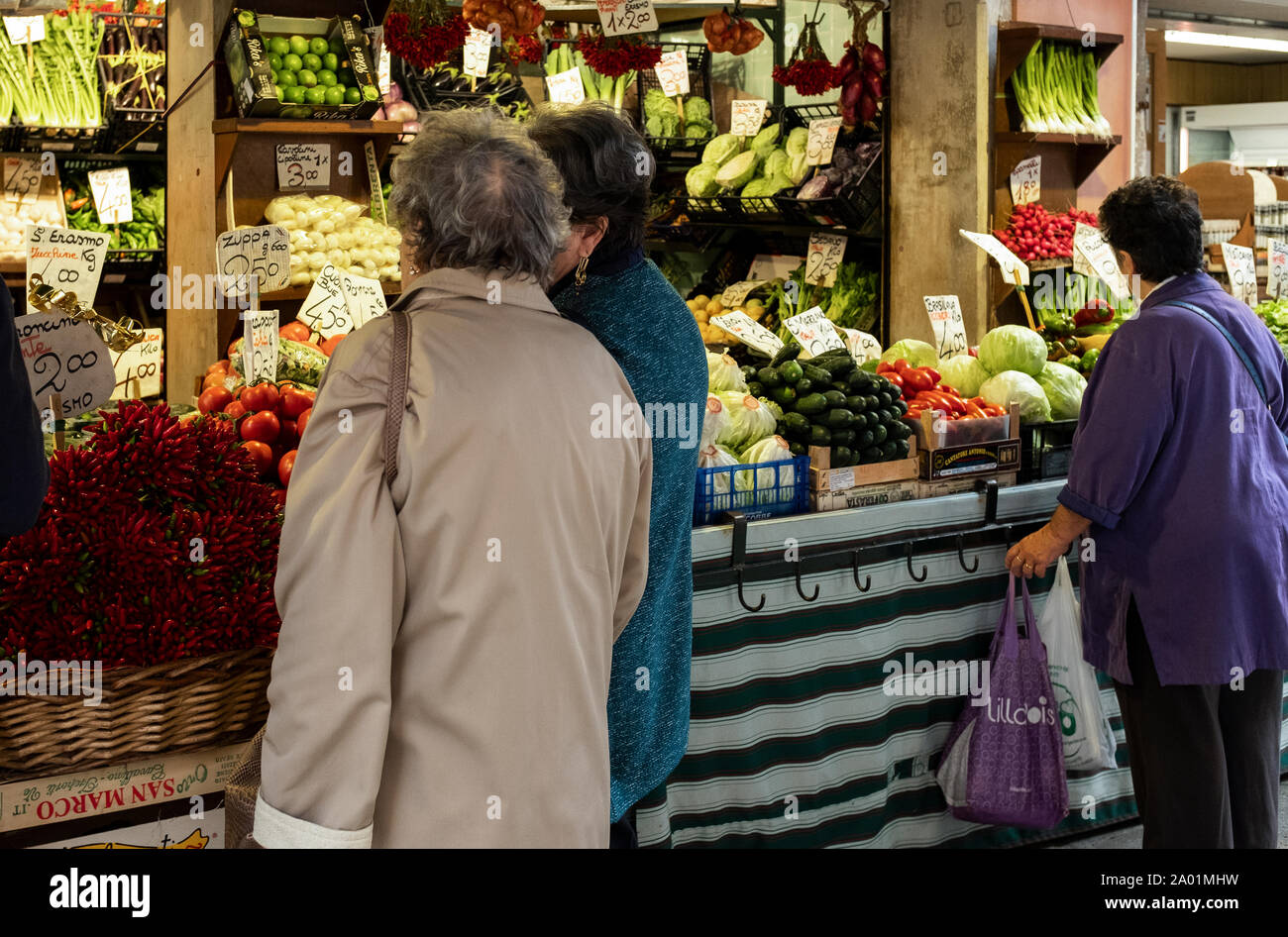 Venedig Gemüse Markt Stockfoto