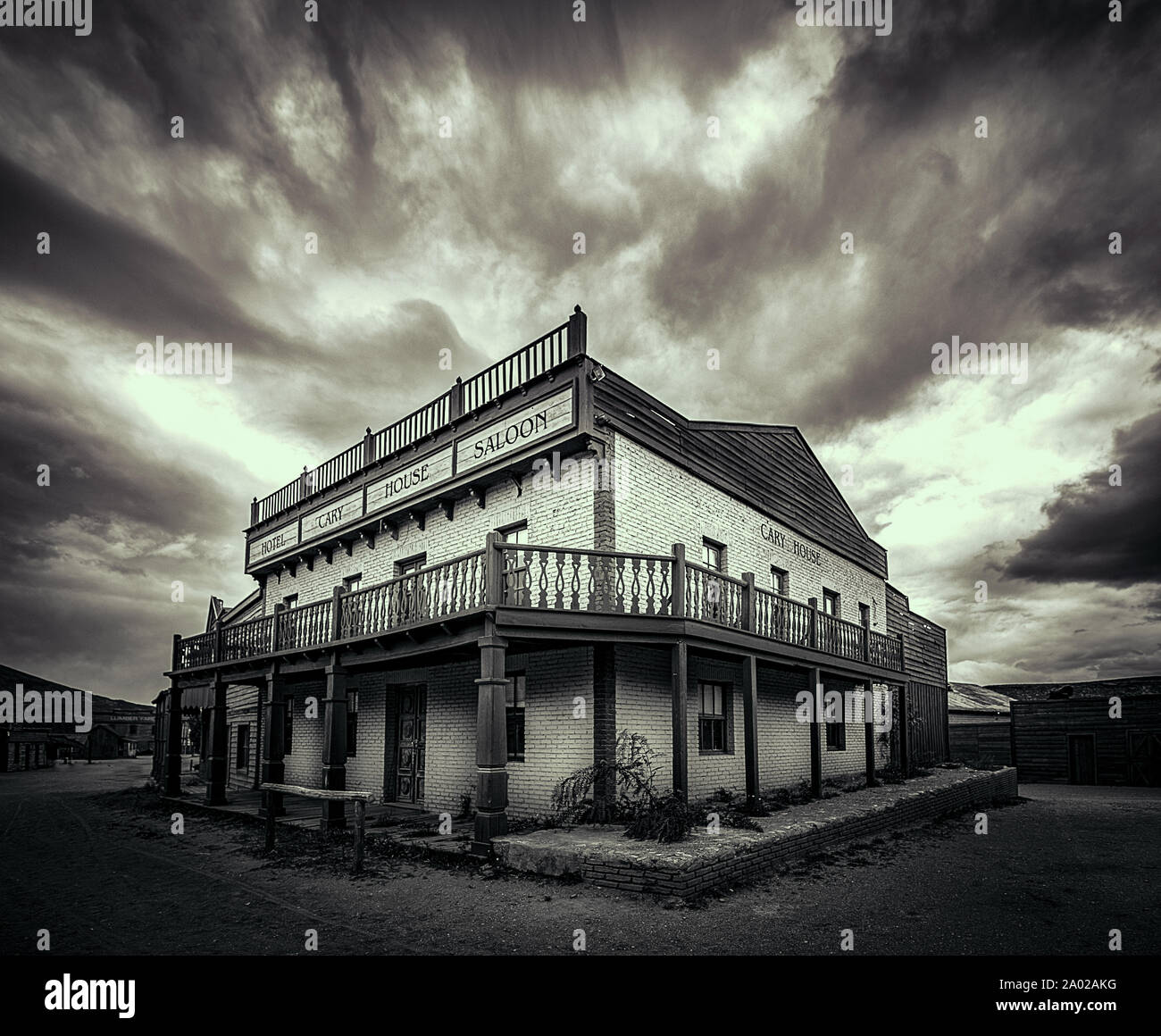 Almeria/Spanien - 26. Januar 2018: Cowboy Bar und Hotel in Fort Bravo in Almeria Spanien Stockfoto