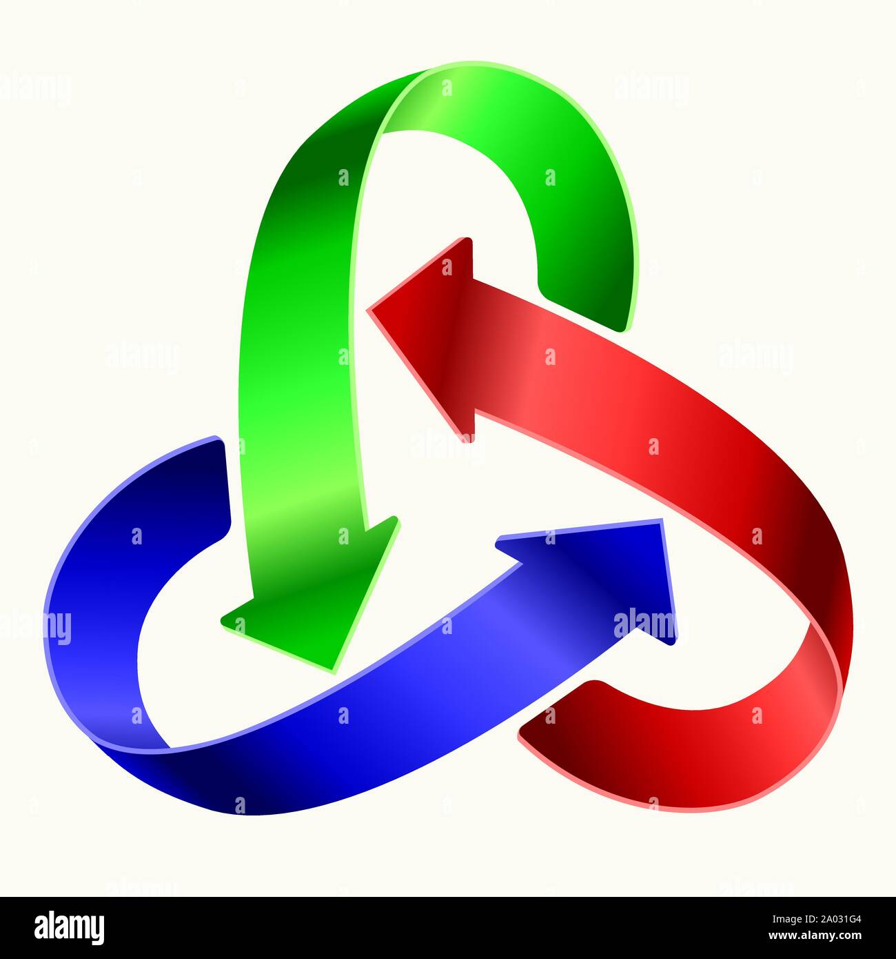 Vector Illustration. Drei Pfeile als Symbol Papierkorb in hellen Farben. Stock Vektor