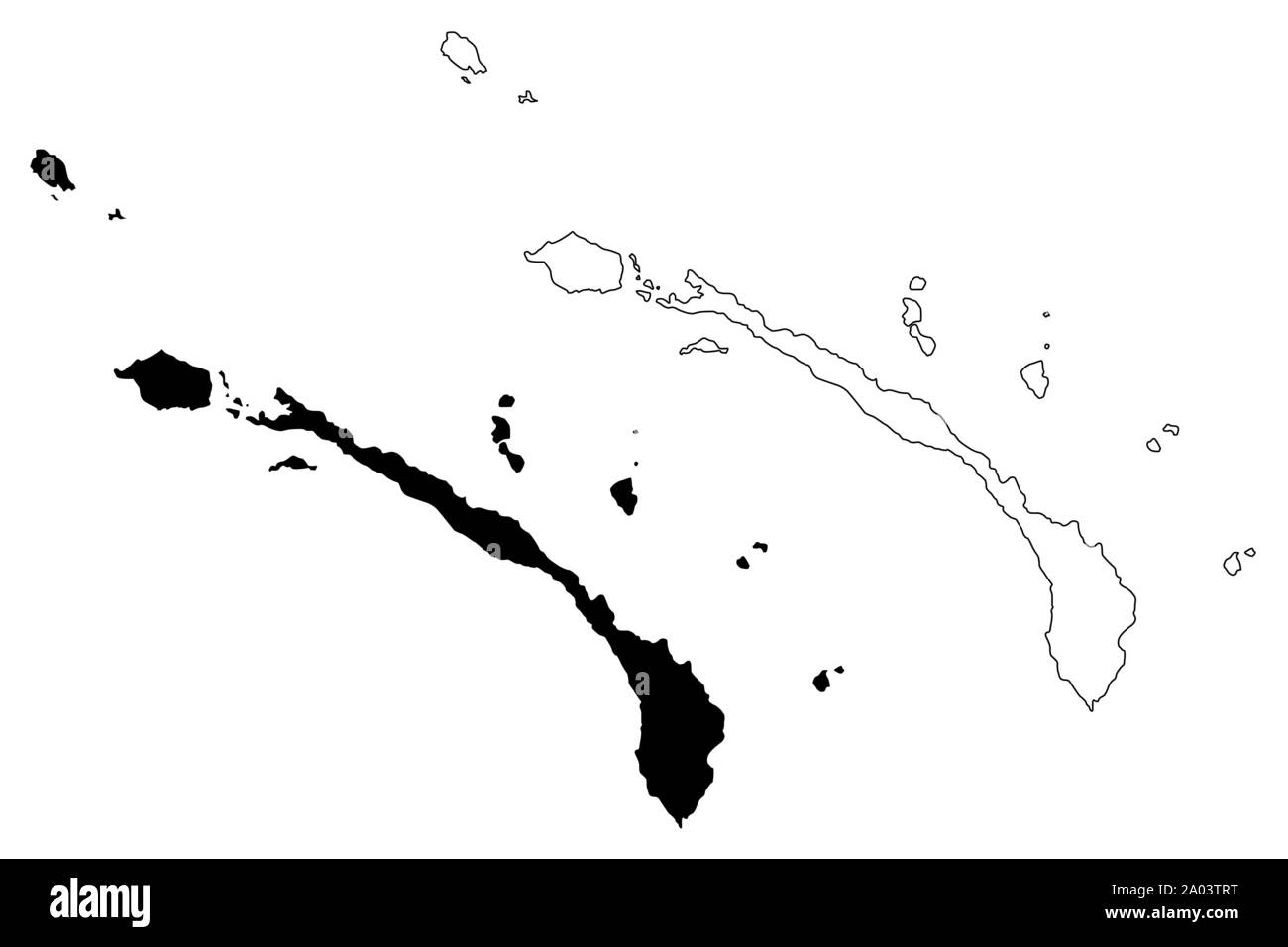 New Ireland Province (Unabhängiger Staat Papua-Neuguinea, PNG, Provinzen Papua Neu Guinea) Karte Vektor-illustration, kritzeln Skizze Neue Mecklenb Stock Vektor