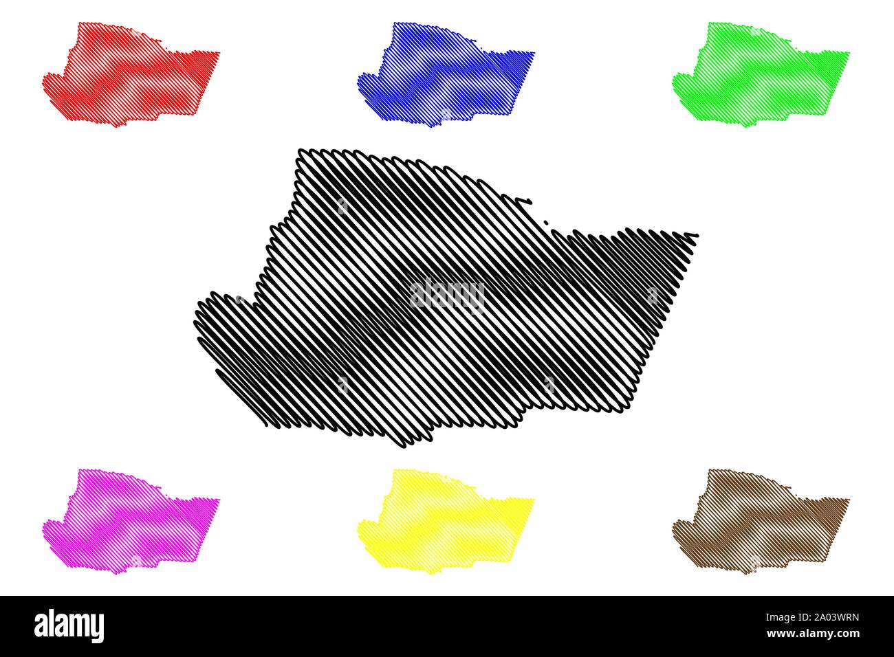 Tafilah Governatorats (Haschemitischen Königreich Jordanien) Karte Vektor-illustration, kritzeln Skizze Tafilah Karte Stock Vektor