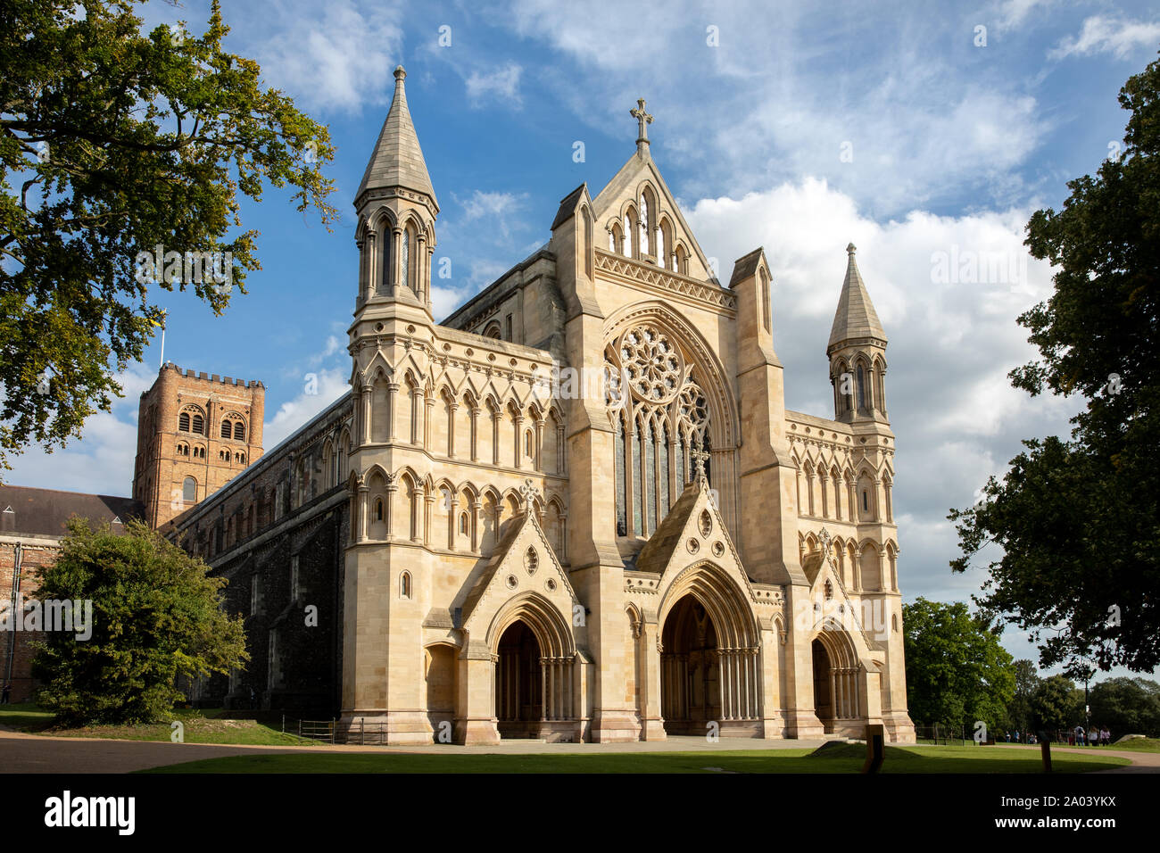 St Albans Cathedral, Großbritannien Stockfoto