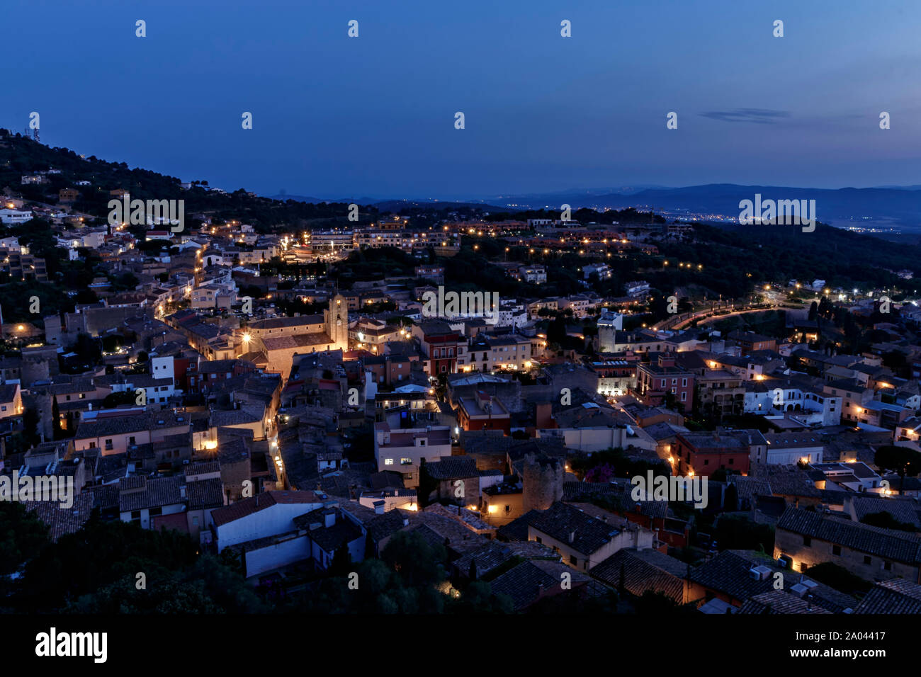 Stadt Begur an der Küste Stockfoto