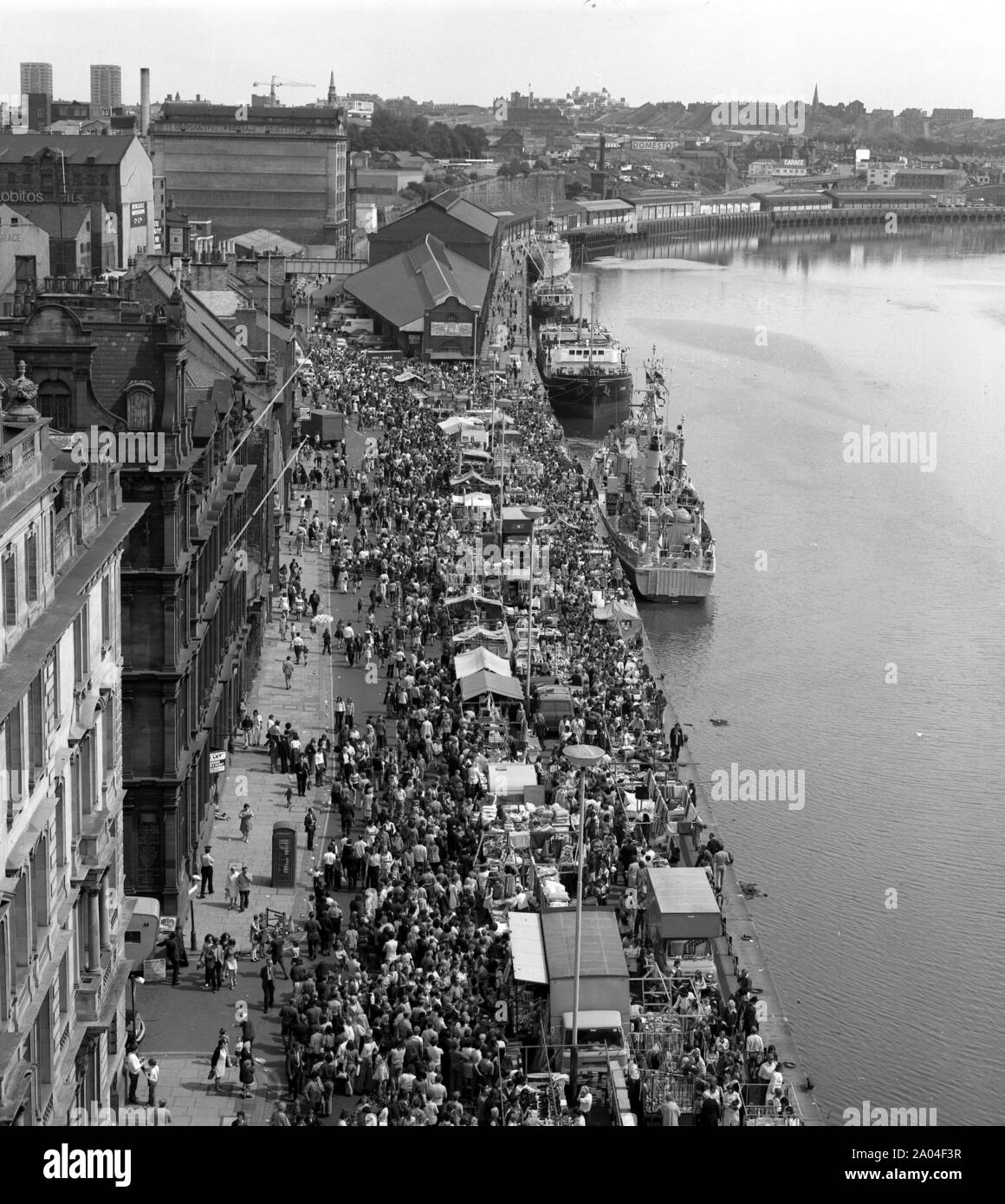 Newcastle Quayside Markt, c 1973 Stockfoto