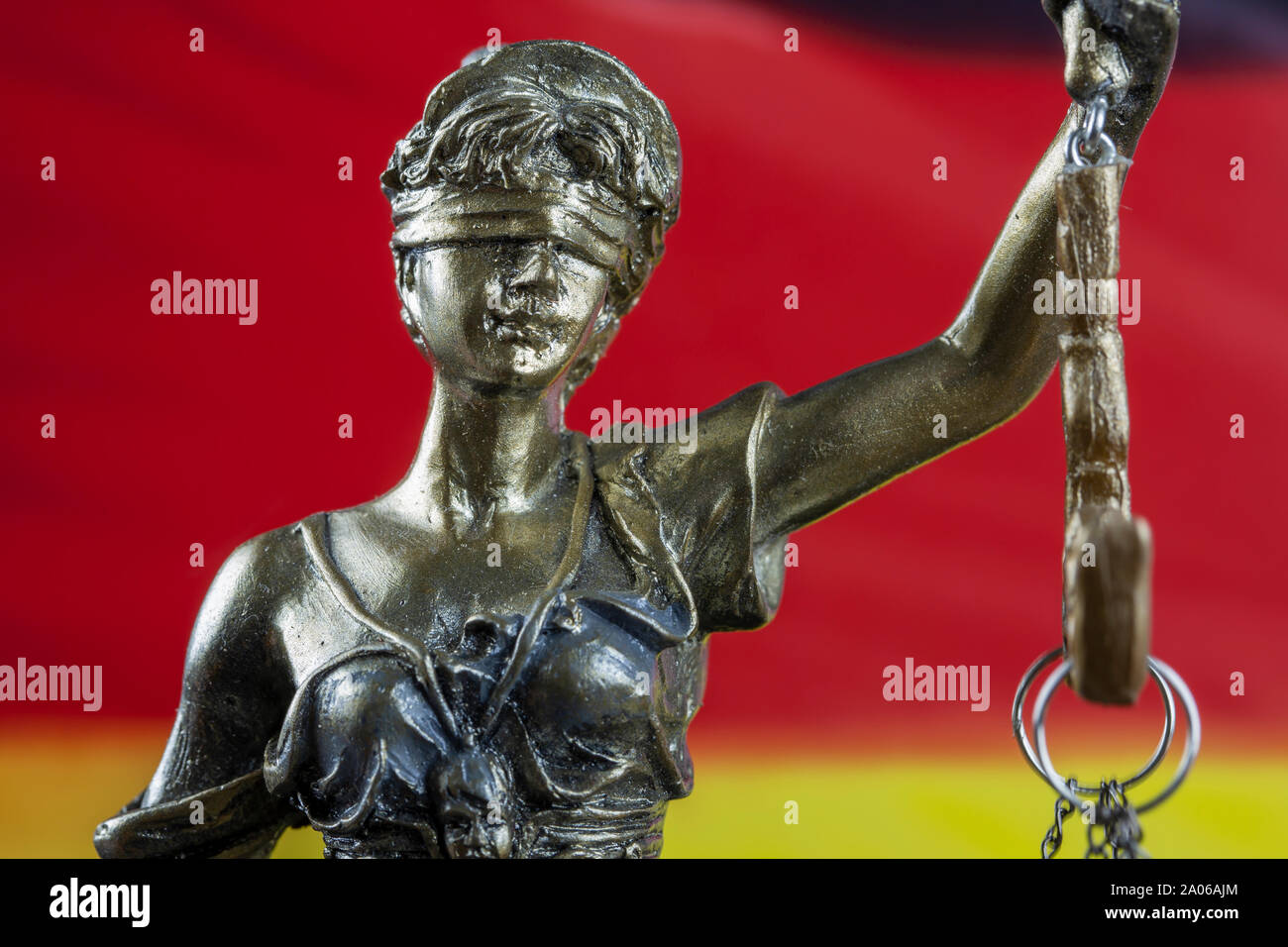 Justiz Konzept und die deutsche Flagge Stockfoto