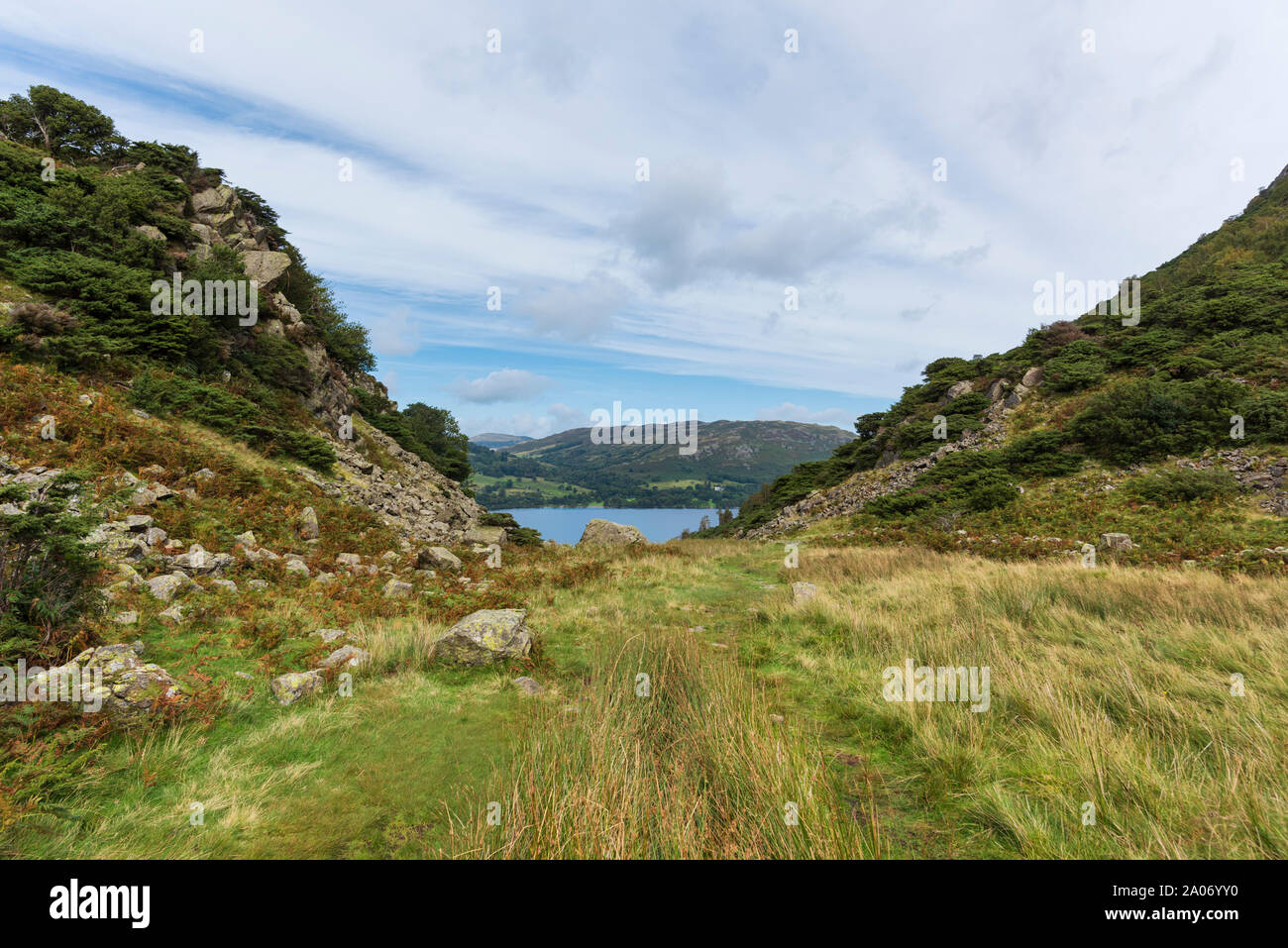 Das Ullswater Weg in der Nähe von Silver Crags Stockfoto