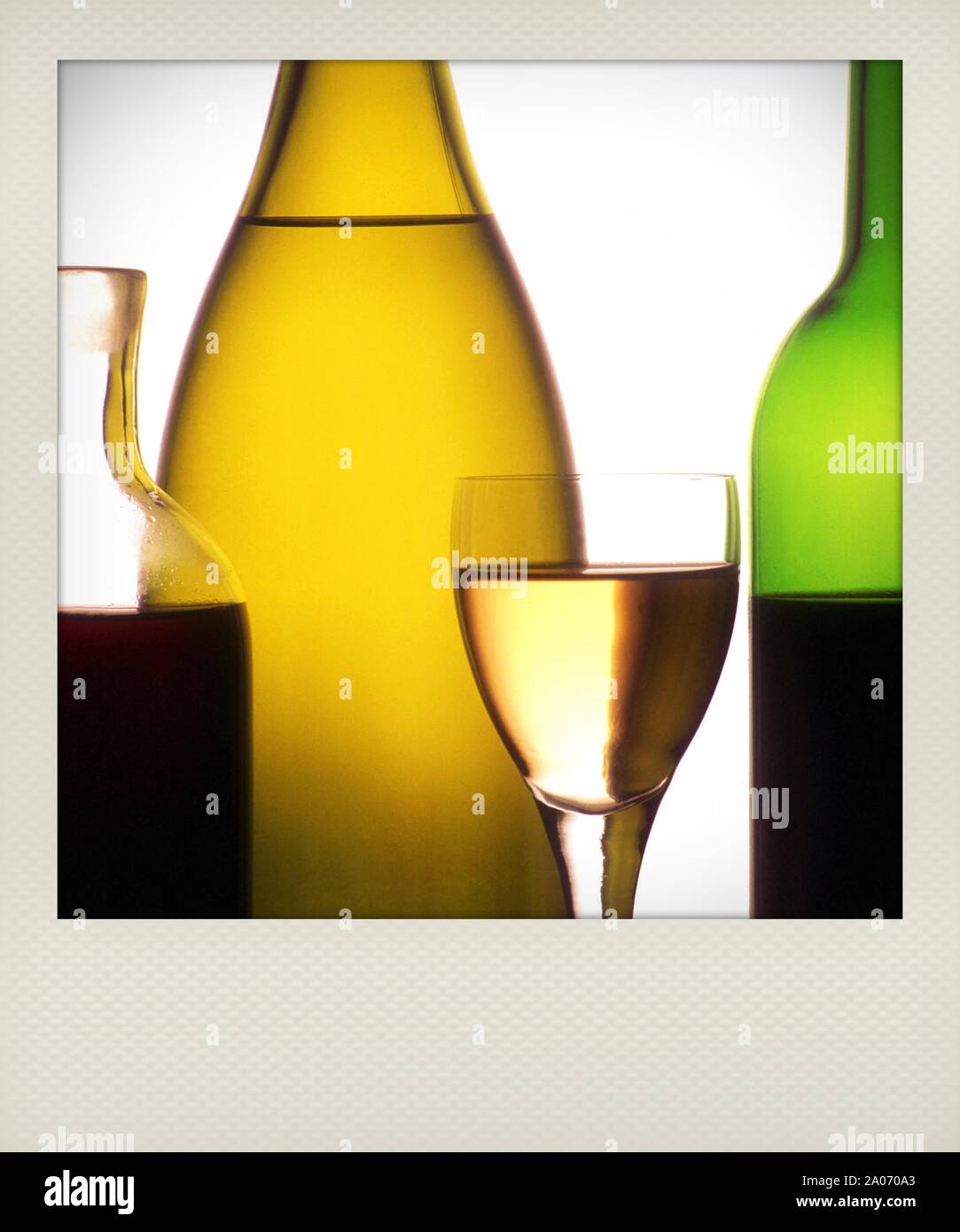 Wein, rot, weiß und rosé Stockfoto