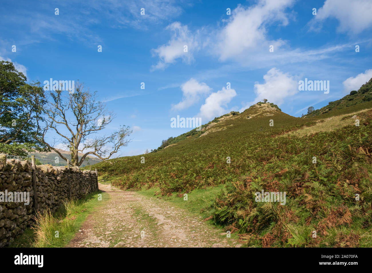 Ullswater Weg Wanderweg in der Nähe von Silver Crags Stockfoto