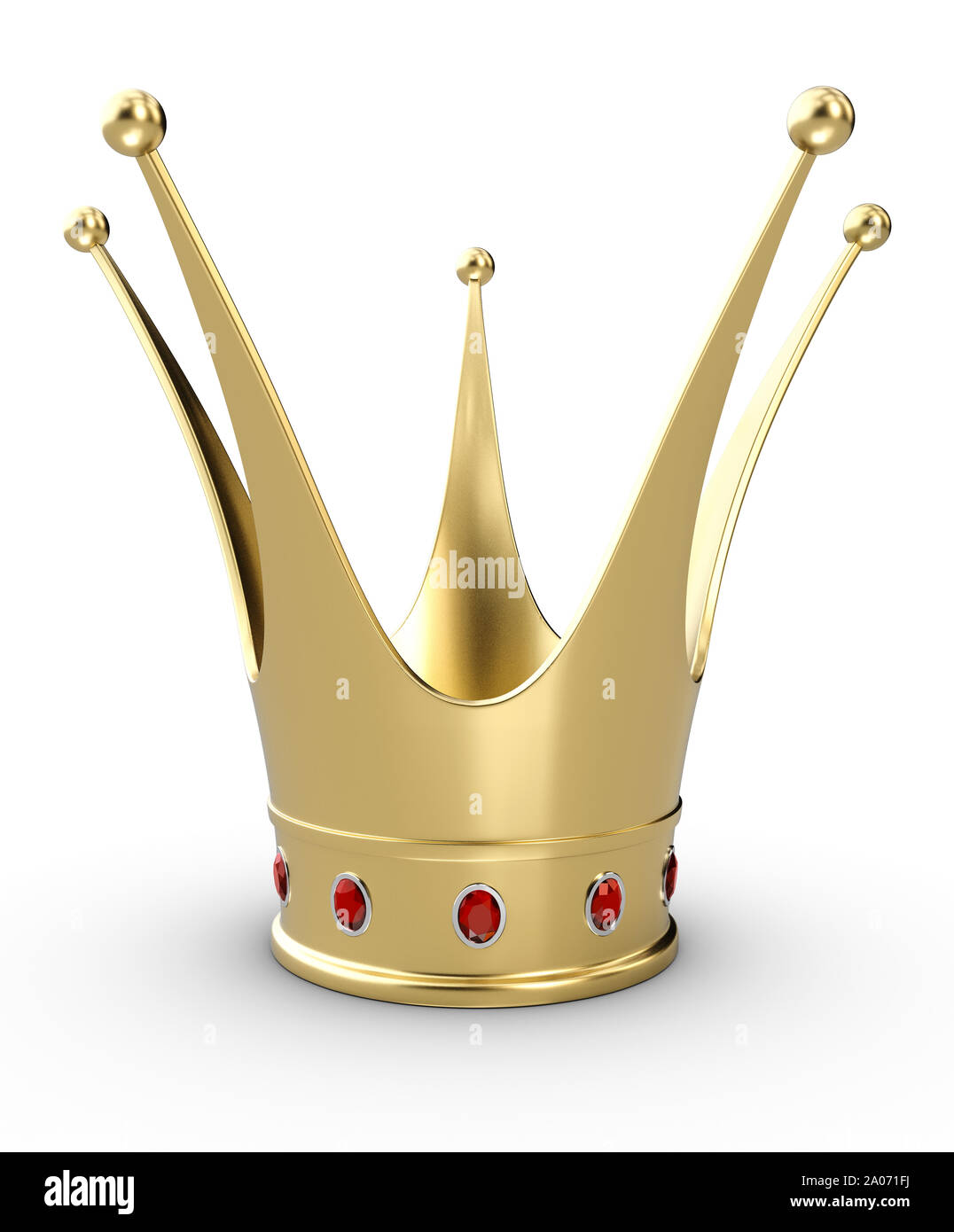 Schöne 3D-Abbildung eines Gold Princess Crown. Stockfoto