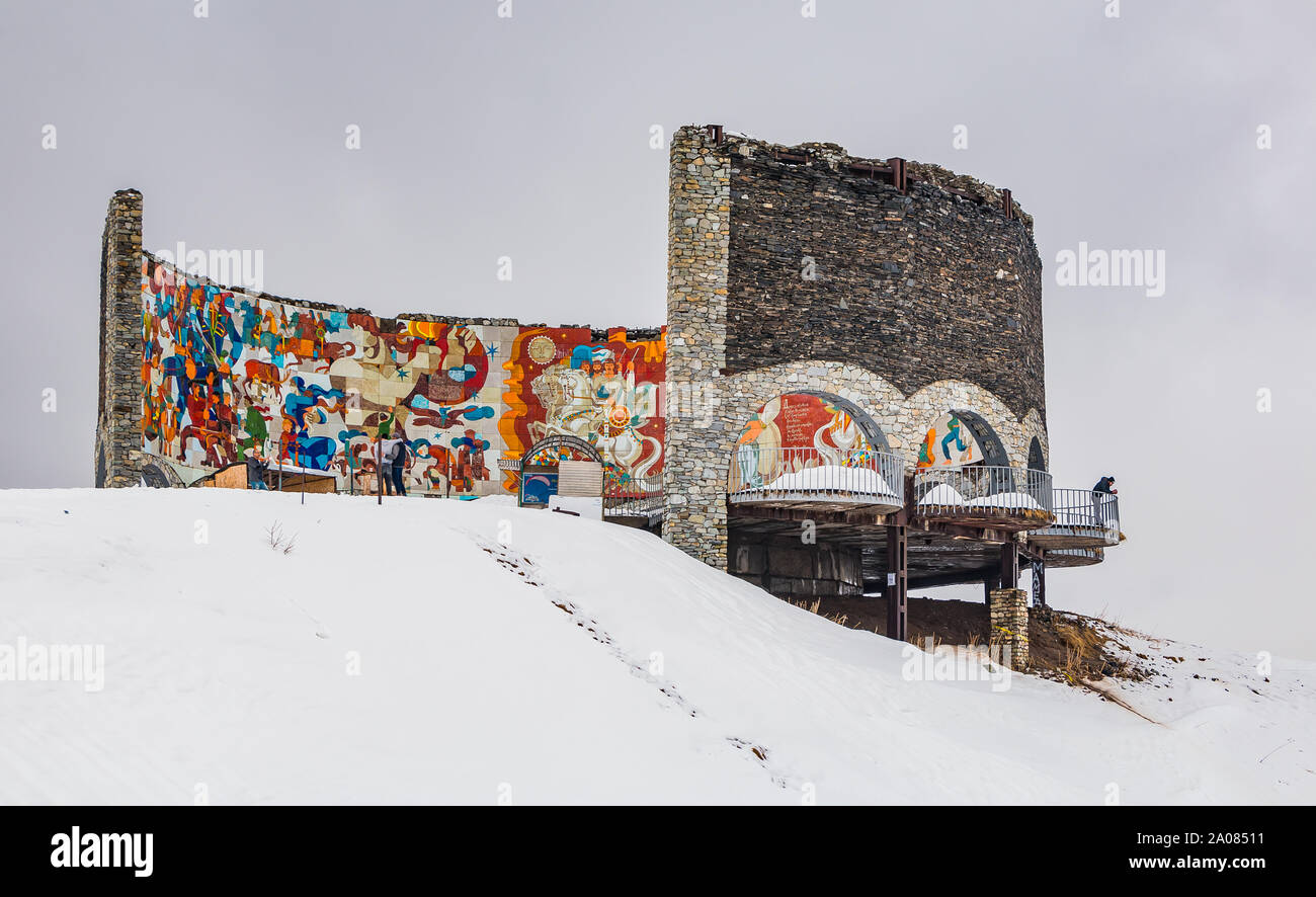 Ein Bild der Russland - Georgien Friendship Monument. Stockfoto