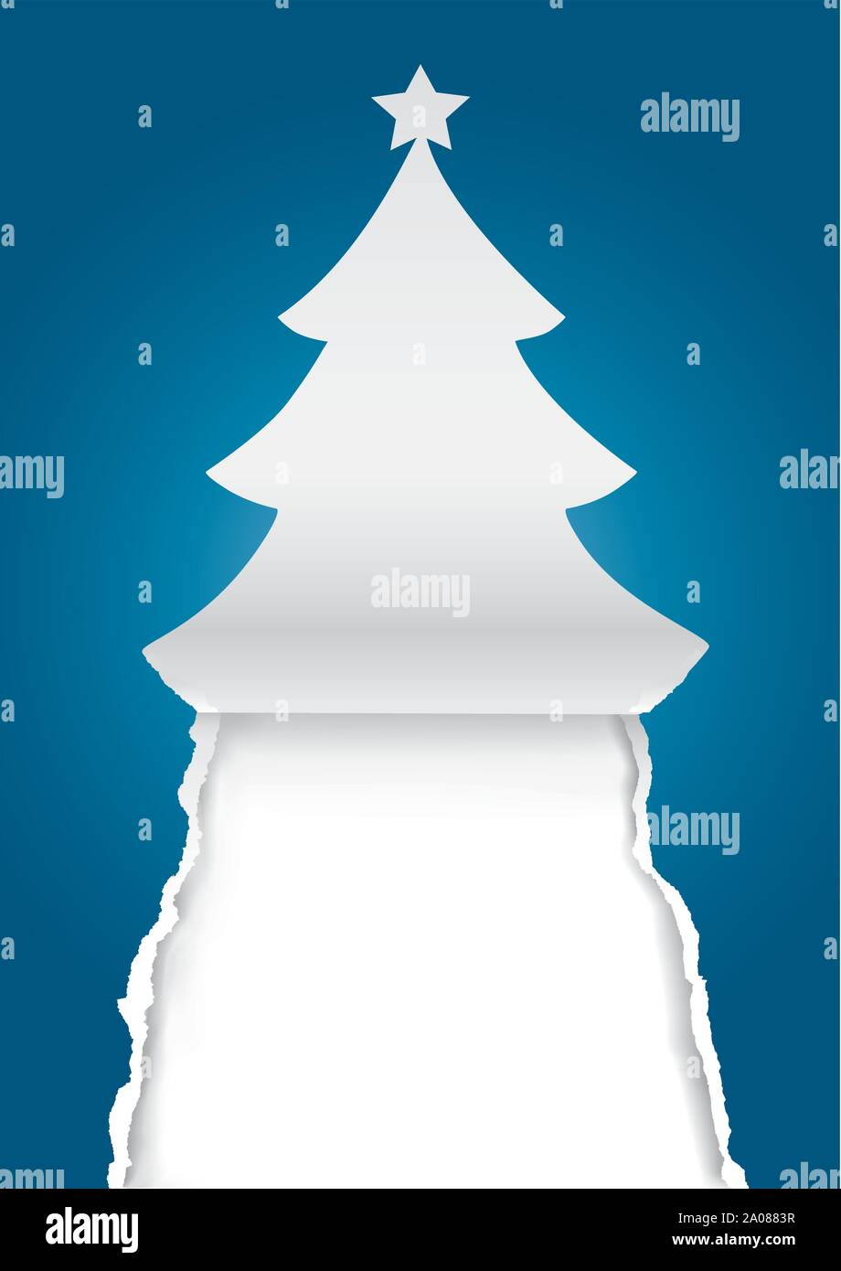 Papier Weihnachtsbaum, Grußkarte Hintergrund. Abbildung: Papier silhouette Fichte. Für Ihren Text oder Bild. Vektor zur Verfügung. Stock Vektor