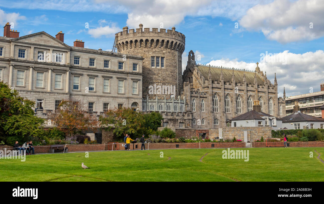 Ein Blick auf Dublin Castle in Dublin, Irland. Stockfoto