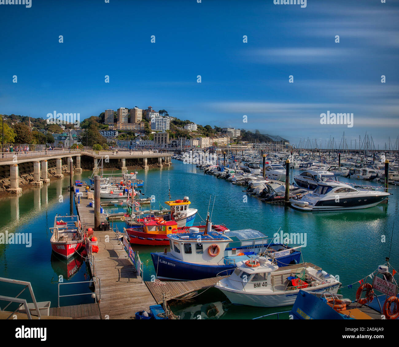 De - Devon: Der äußere Hafen von Torquay an der Englischen Riviera (HDR-Bild) Stockfoto