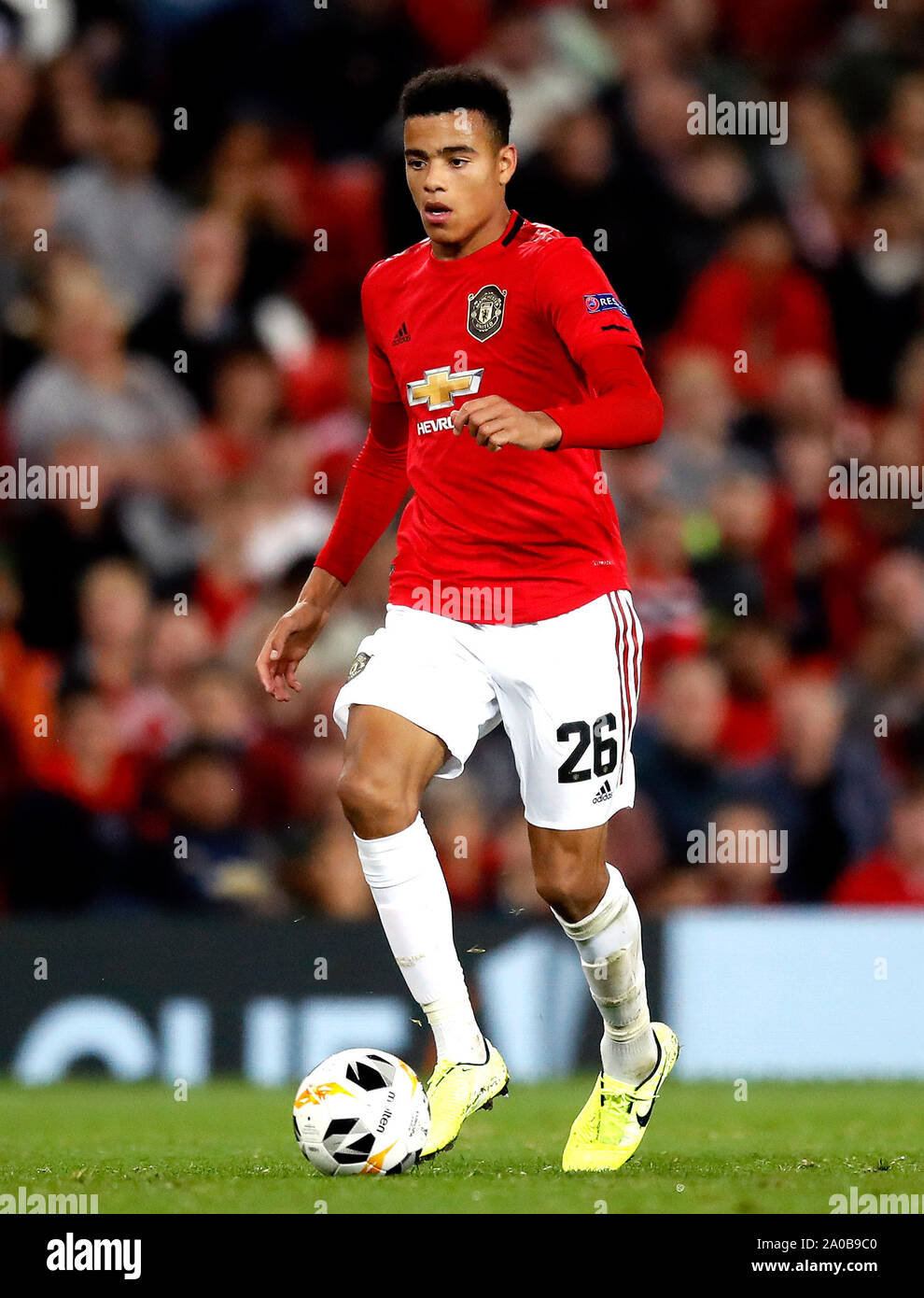 Von Manchester United Mason Greenwood während der UEFA Europa League Gruppe L Spiel im Old Trafford, Manchester. Stockfoto