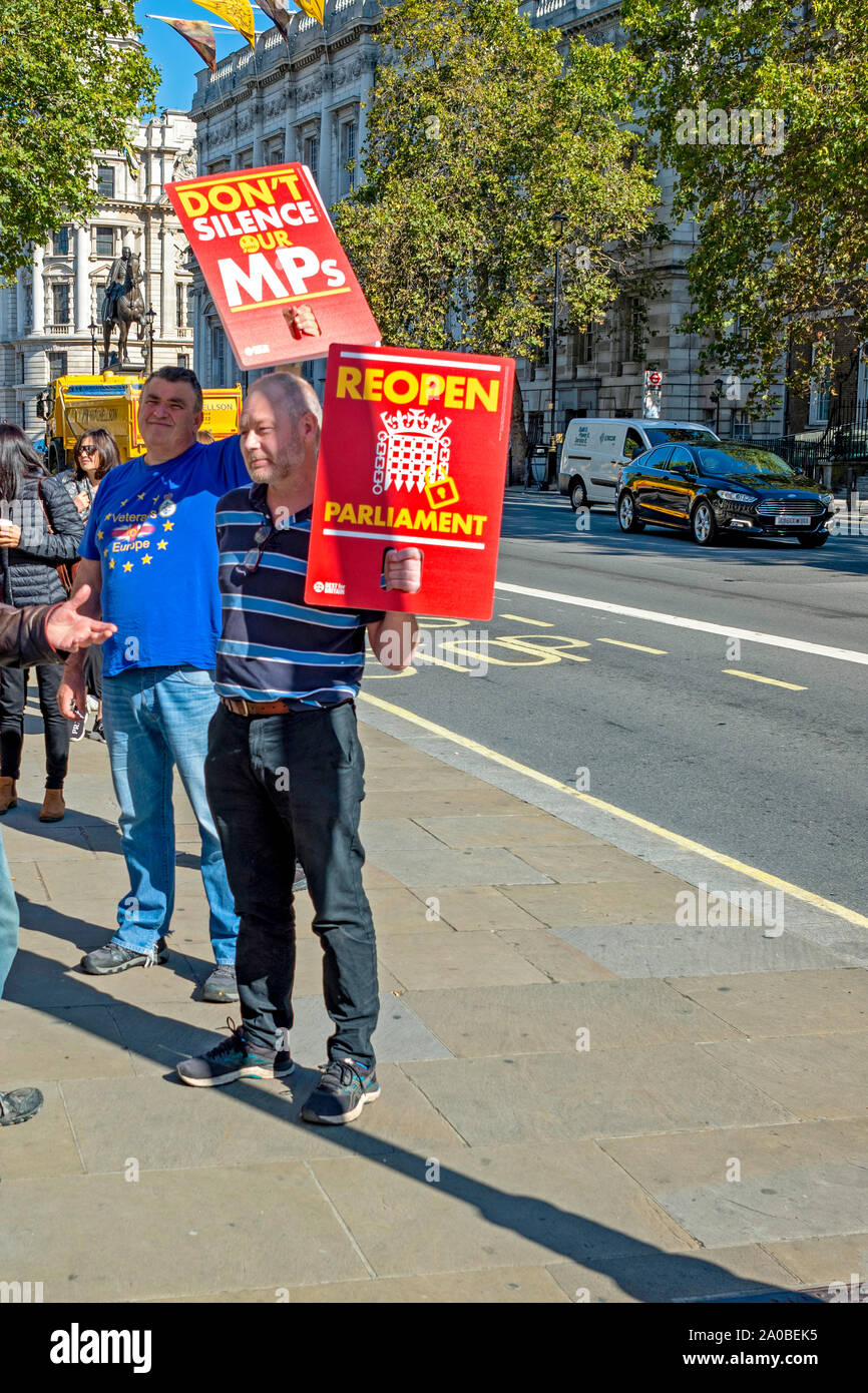 Brexit Demonstranten außerhalb des Cabinet Office Stockfoto