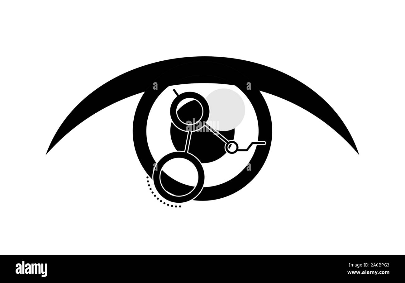Auge menschlichen mit Stromkreis Vector Illustration Design Stock Vektor