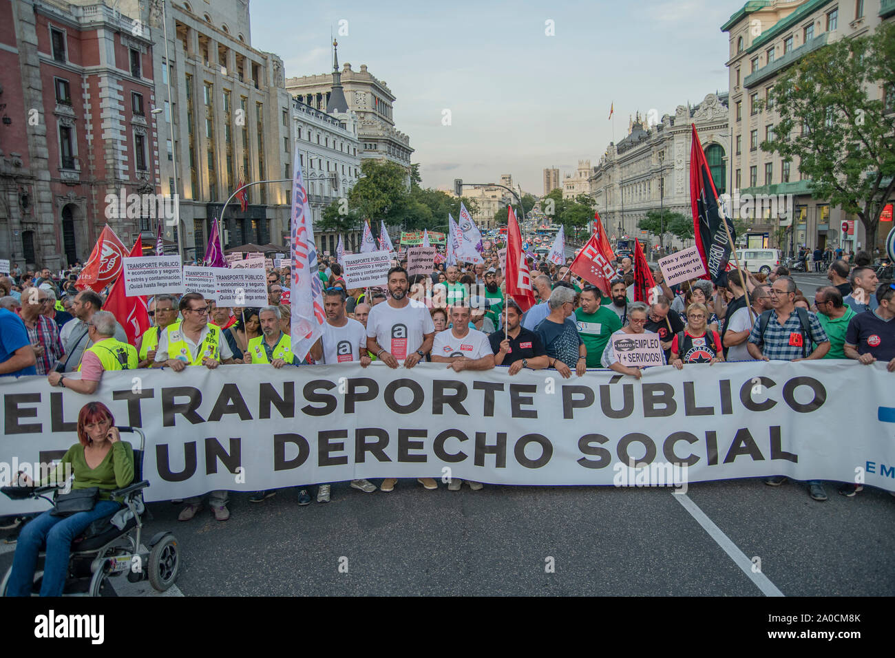 Ablehnung FÜR DIE LEBENSFÄHIGKEIT VON METRO 24 Stunden Einer der wichtigsten Punkte, in denen die Metro Arbeiter mit der Regierung der Gemeinschaft von Madrid kollidieren, ist die Stockfoto