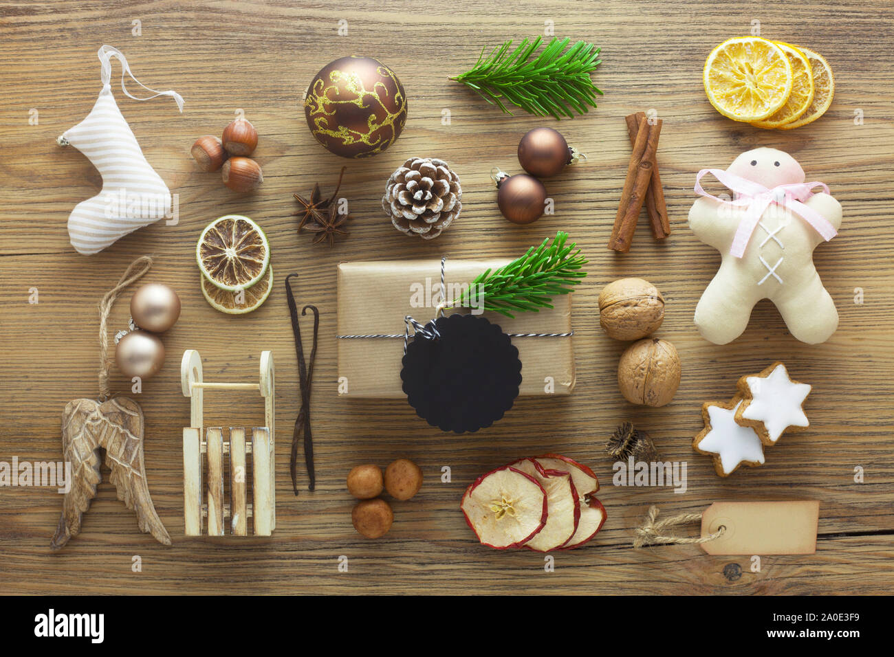 Weihnachten Flach Stockfoto