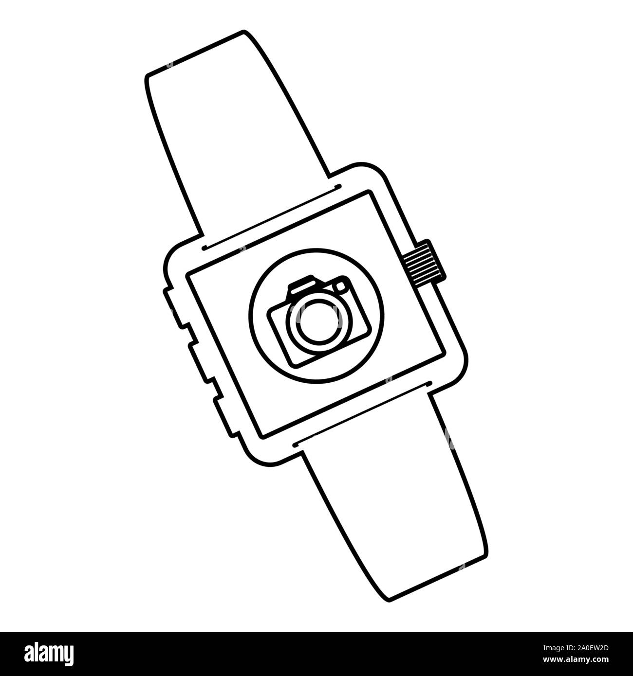 Smartwatch Technologie mit Kamera App Vector Illustration Design Stock Vektor