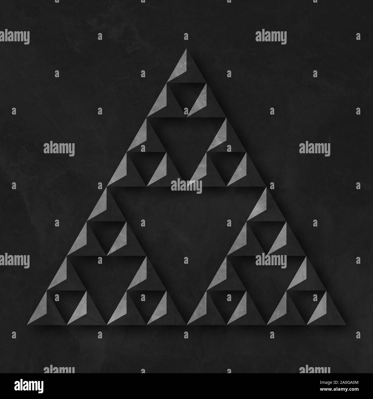 Sierpinski-dreieck (dunkles Marmor) Stockfoto