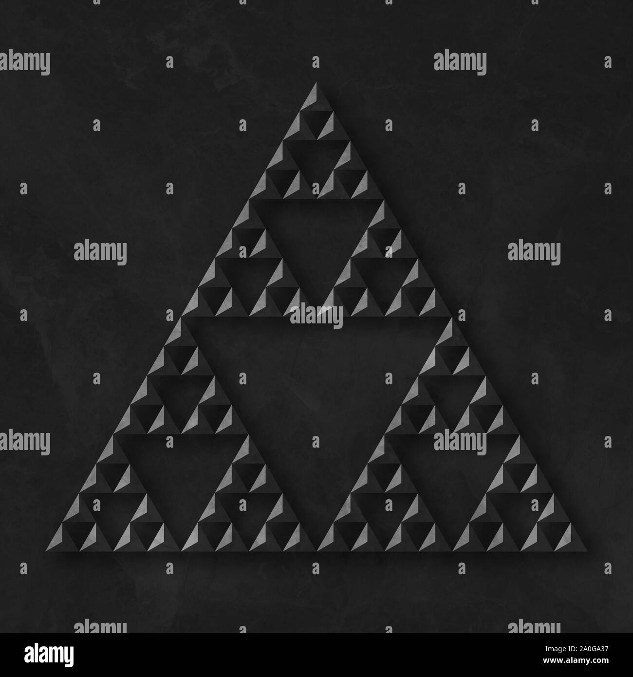 Sierpinski-dreieck (dunkles Marmor) Stockfoto