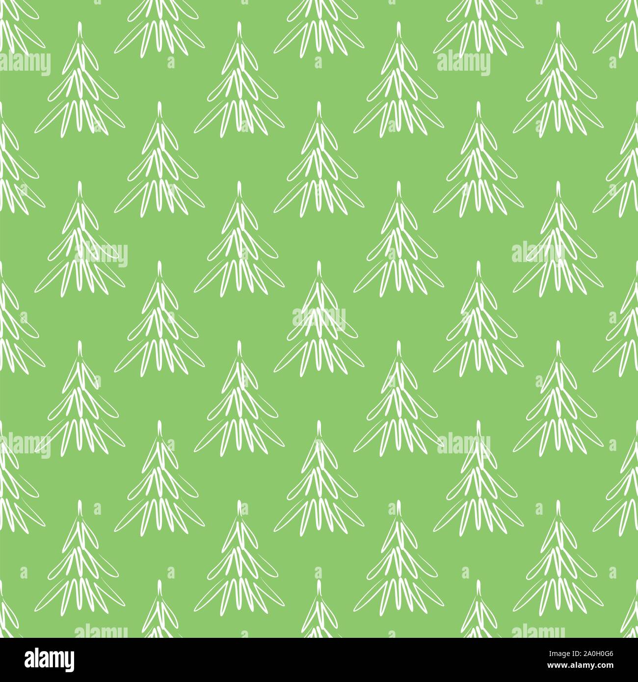 Nahtlose Hintergrund mit Hand gezeichnet Weihnachtsbäume Stock Vektor