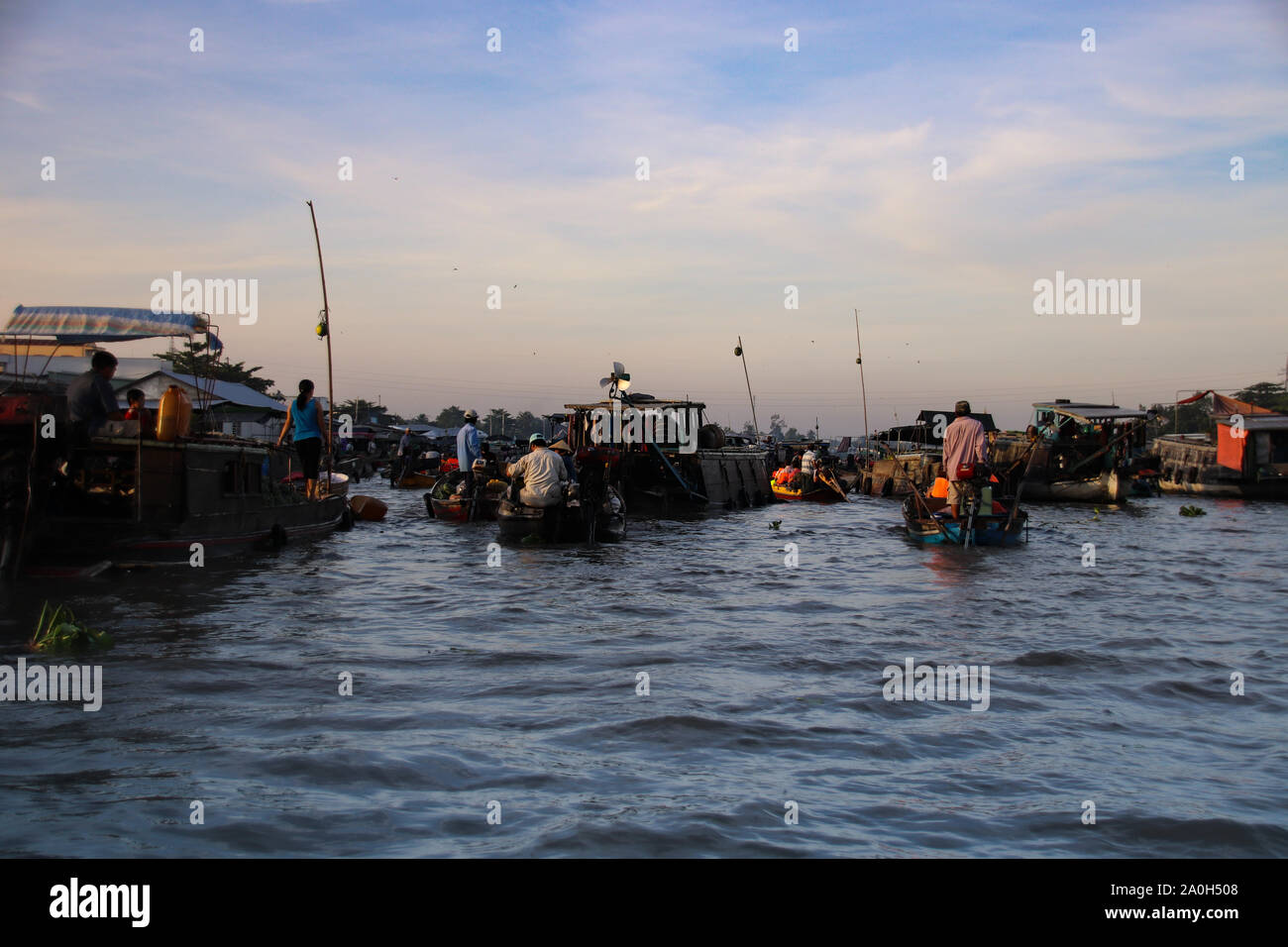 Traditionelle vietnamesische Floating Market genannt. Rang Ca in Can Tho, Vietnam Stockfoto