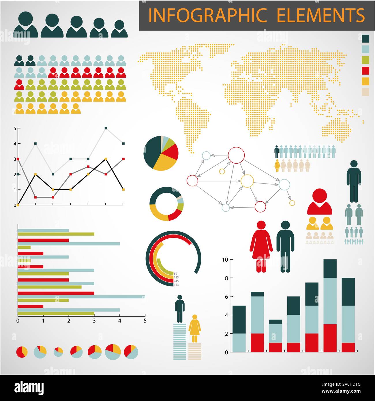 Große Vektor Sammlung von Infografik Elemente für Ihre Dokumente Stock Vektor