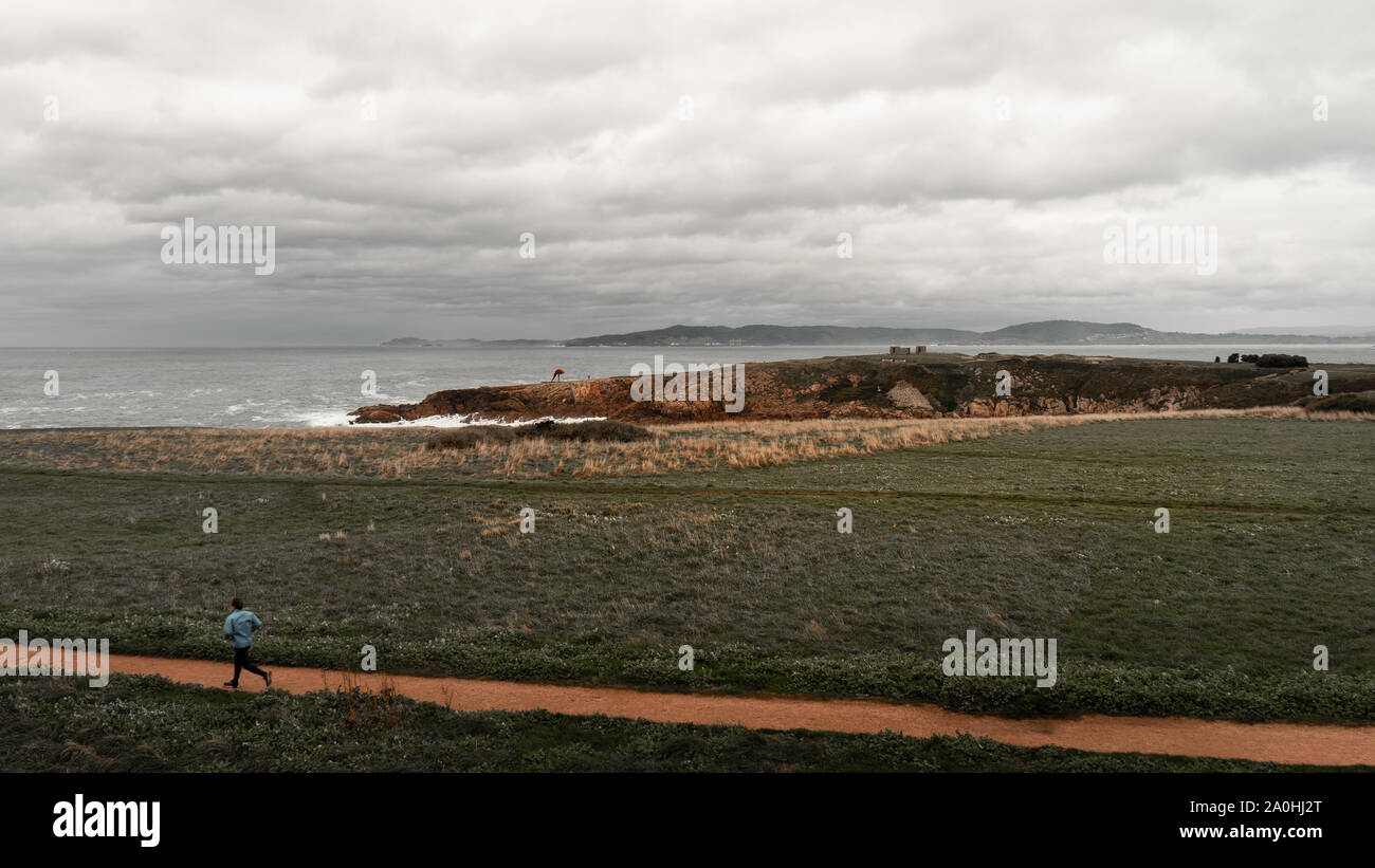 Panoramablick von Punta Herminia in A Coruña Stockfoto