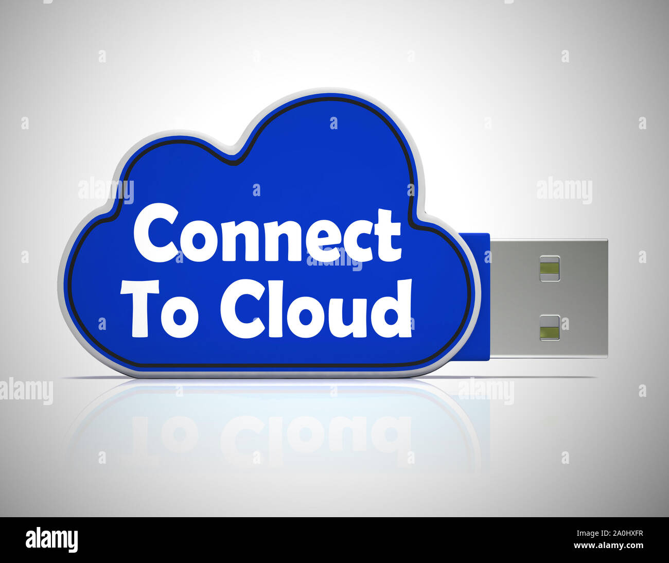 In der Cloud Konzept Symbol Verbunden bedeutet online zugreifen. Daten oder Informationen, die von den weltweiten Websites - 3D-Darstellung Stockfoto