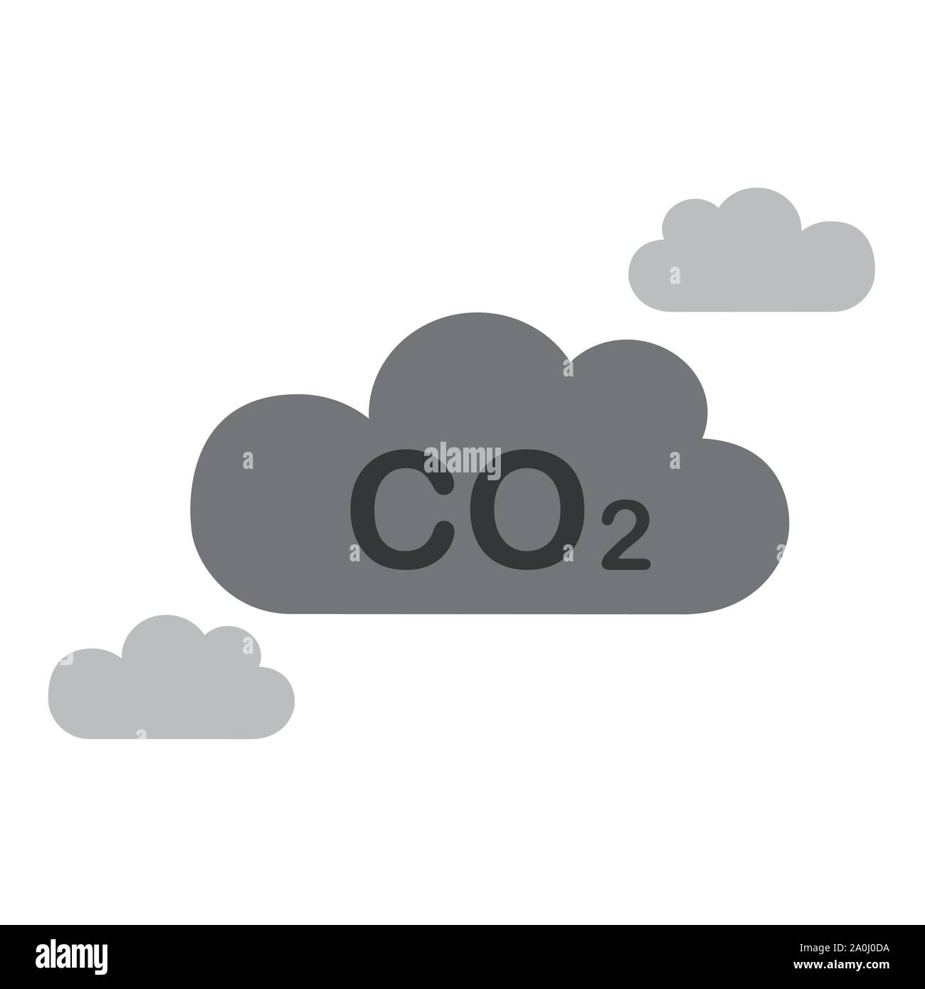 CO2-graue Wolke auf weißem Hintergrund Vektor-illustration EPS 10 isoliert Stock Vektor