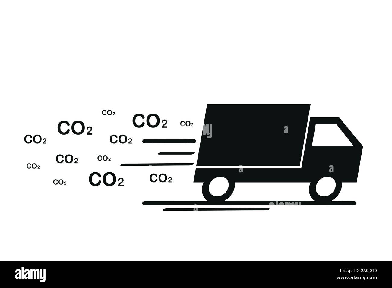 Transport mit Van co2 Luftverschmutzung Vektor-illustration EPS 10. Stock Vektor