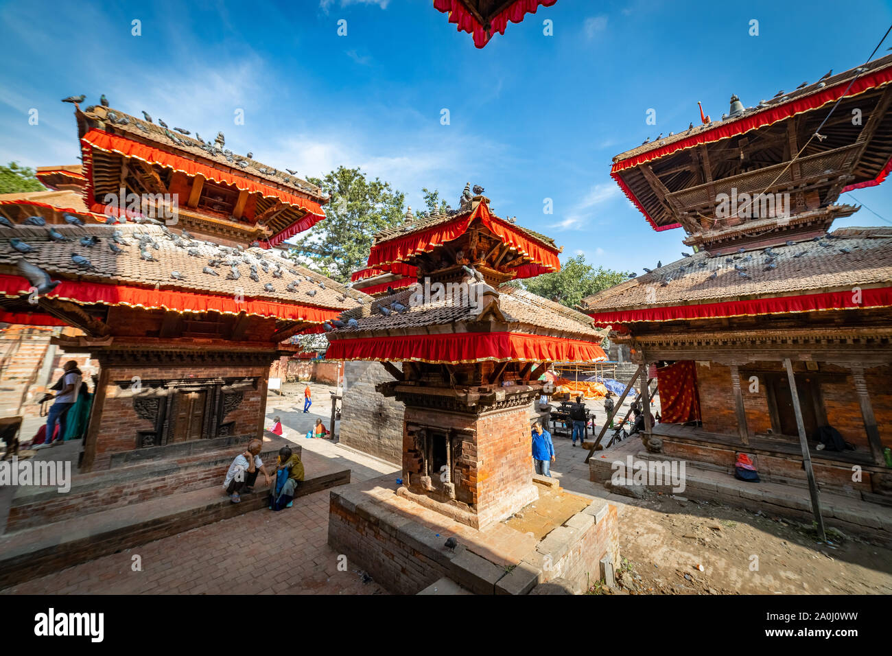 Alte Tempel in Kathmandu Durbar Square in Nepal. Stockfoto