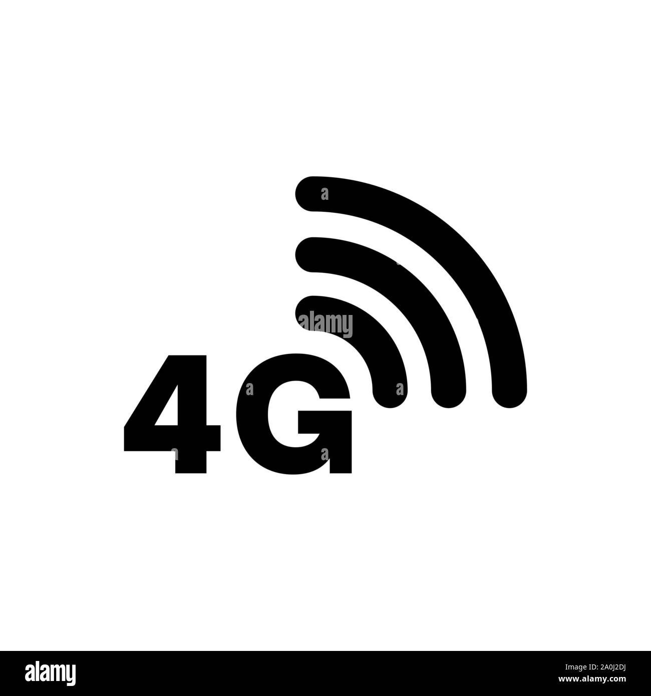 4G Symbol der Netzabdeckung einfach Flat Style Symbol. Stock Vektor