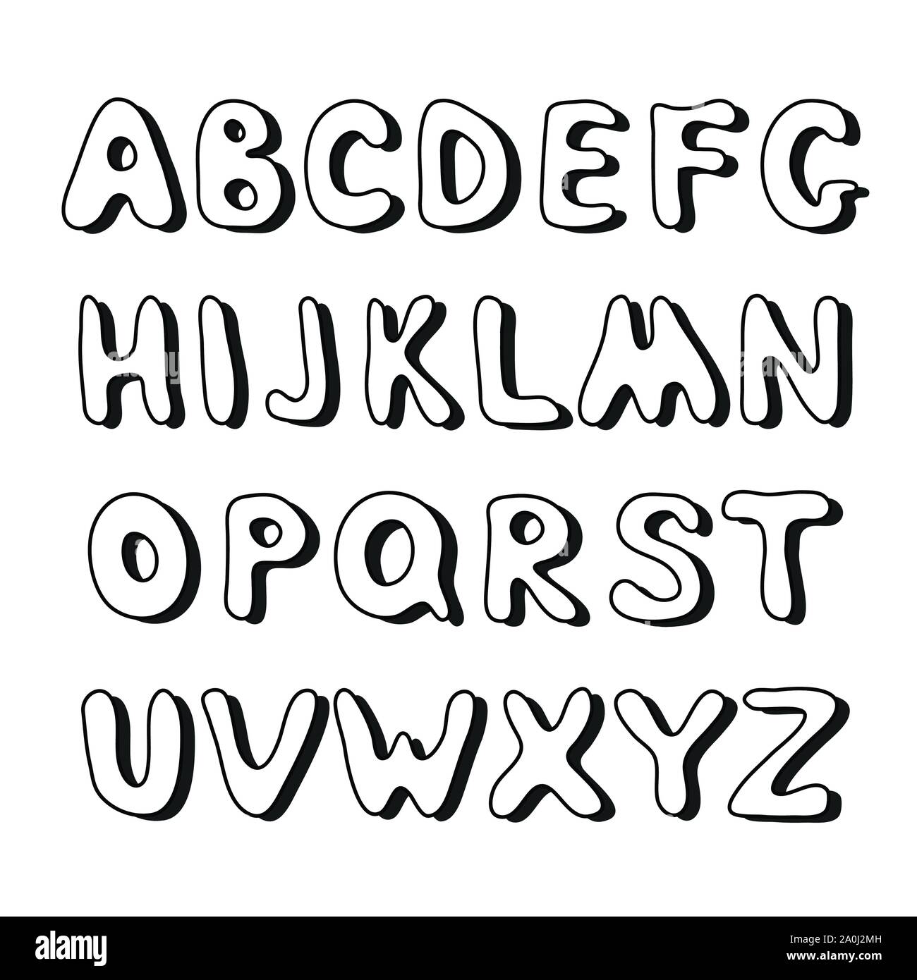 Doodle Hand gezeichnet Alphabet Stock Vektor