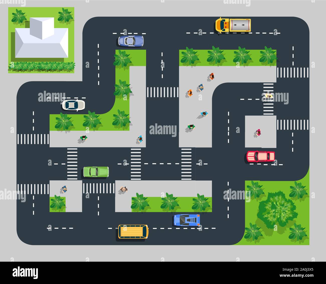 Blick von oben auf die Straße Stock Vektor