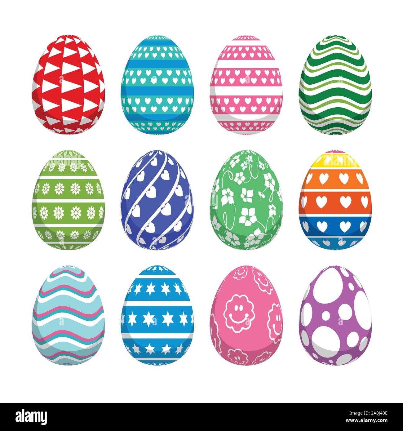 Ostern eingestellt von dekorativen Eier Stock Vektor