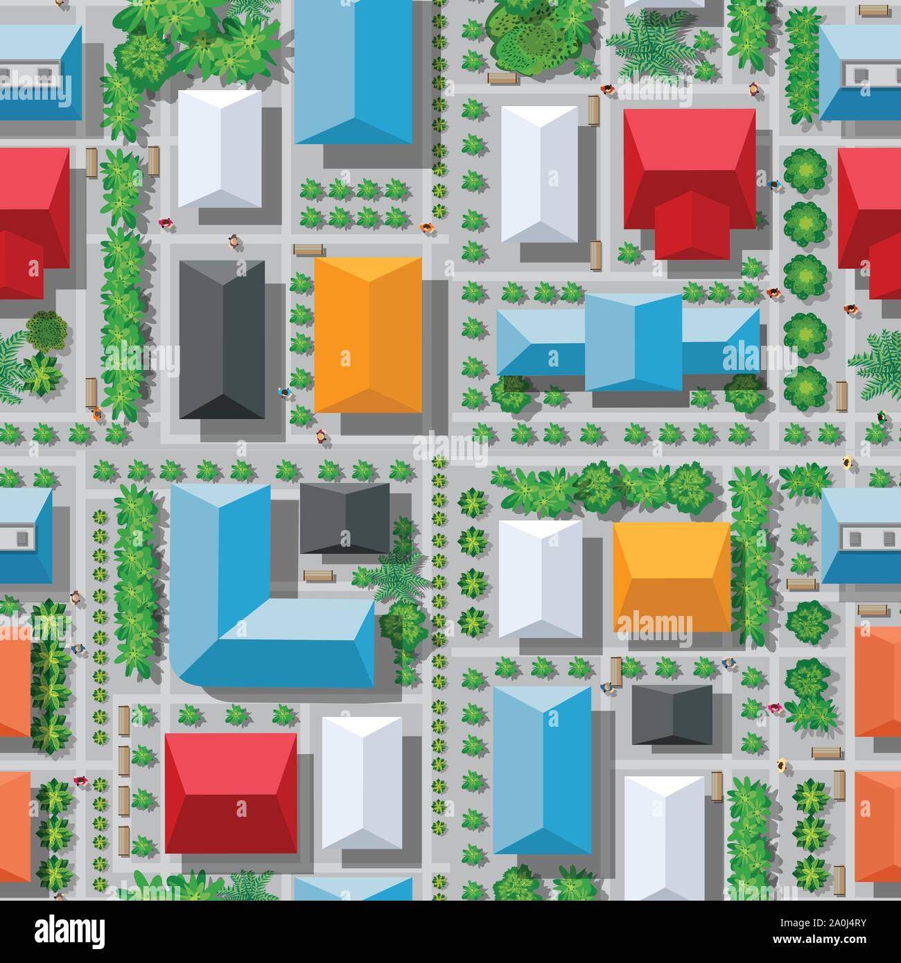 Nahtlose Stadtplan Muster. Stock Vektor