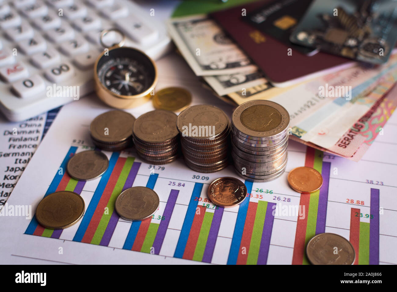 Ansammlung von künftigen Fonds, Geld für die Investition. Business und Finanzen Konzept. Stockfoto