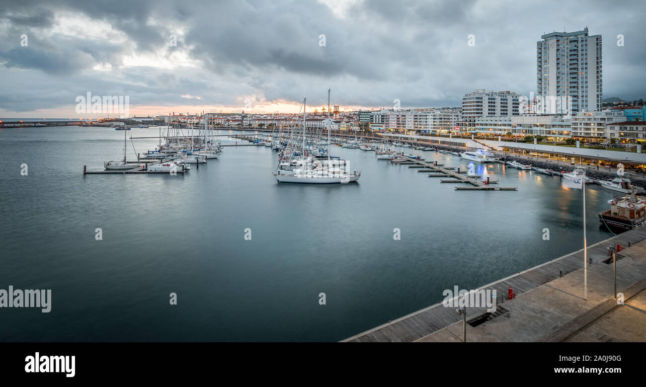 Marina de Ponta Delgada, Azoren, Portugal Stockfoto