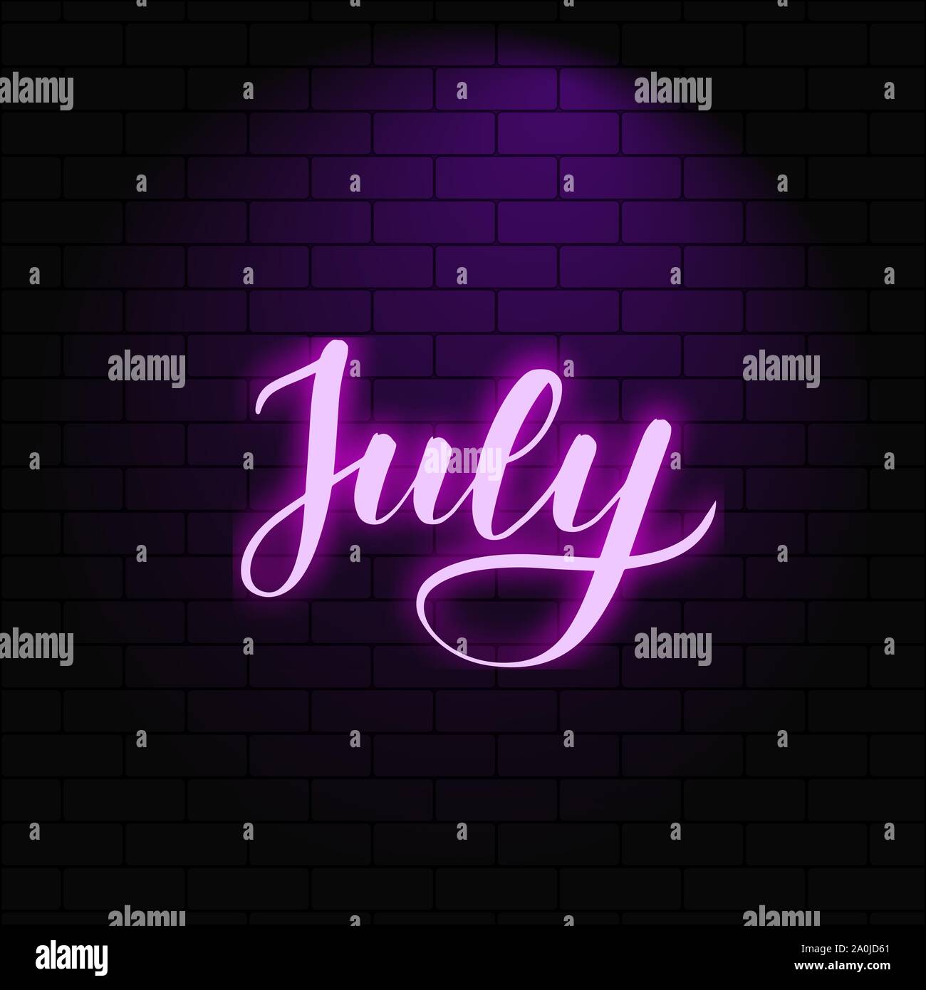 Neon Schriftzug Auf Eine Mauer Hintergrund Stock Vektorgrafik Alamy