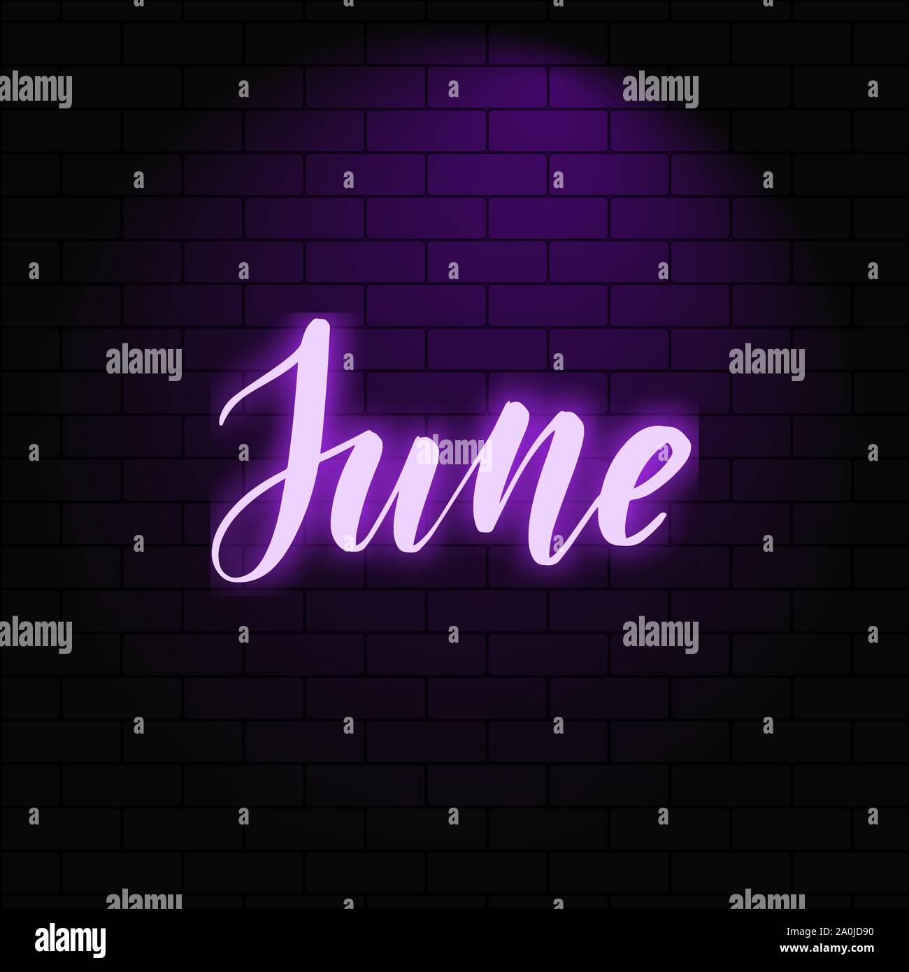 Neon-Schriftzug auf eine Mauer Hintergrund Stock Vektor