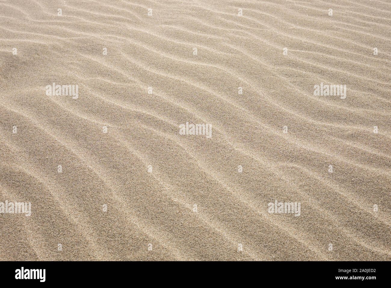Sand Oberfläche mit Wellen, Textur und Hintergrund. Stockfoto