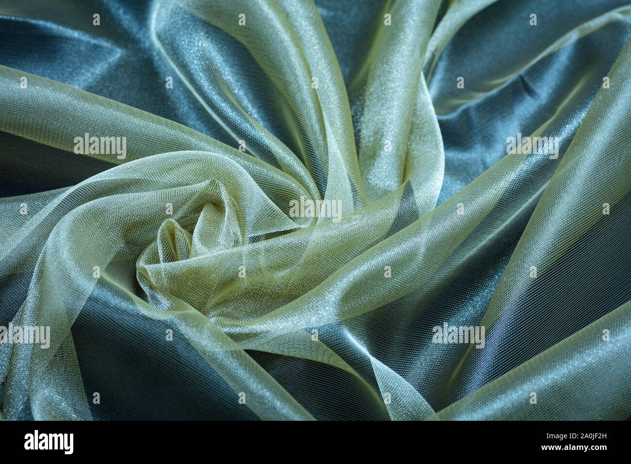 Glänzend Hintergrund Tuch mit beige vail Textil Stockfoto
