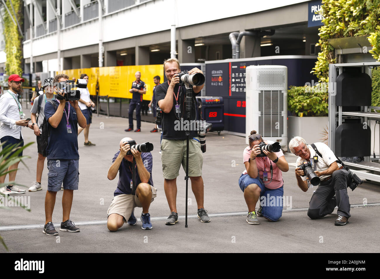 Singapur. 20 Sep, 2019. Motorsport: FIA Formel Eins-Weltmeisterschaft 2019, Grand Prix von Singapur, Fotograf, Fotograf, media, Medien, Presse, Presse | Quelle: dpa Picture alliance/Alamy leben Nachrichten Stockfoto