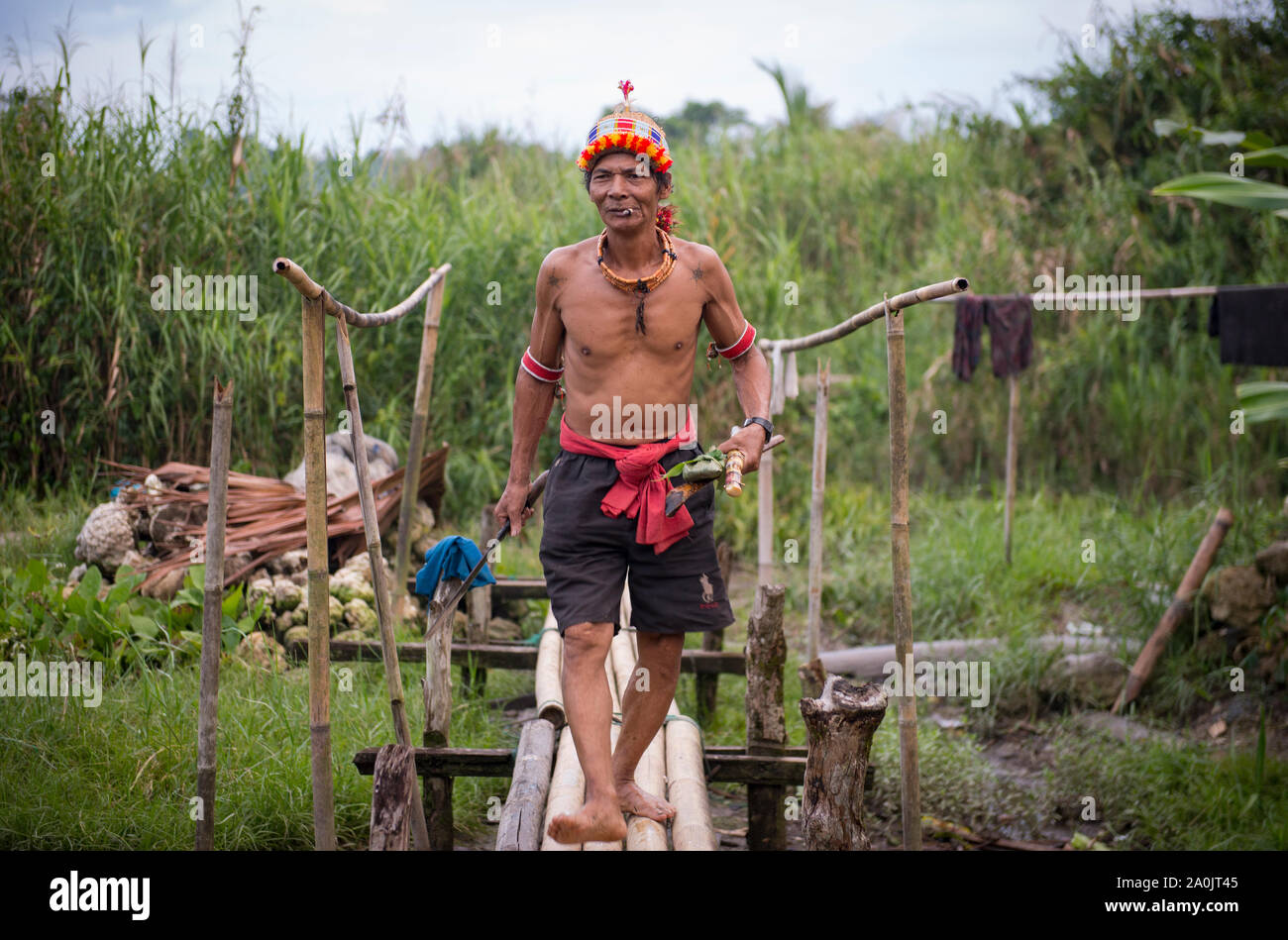 Schamane der Mentawai Stamm Stockfoto