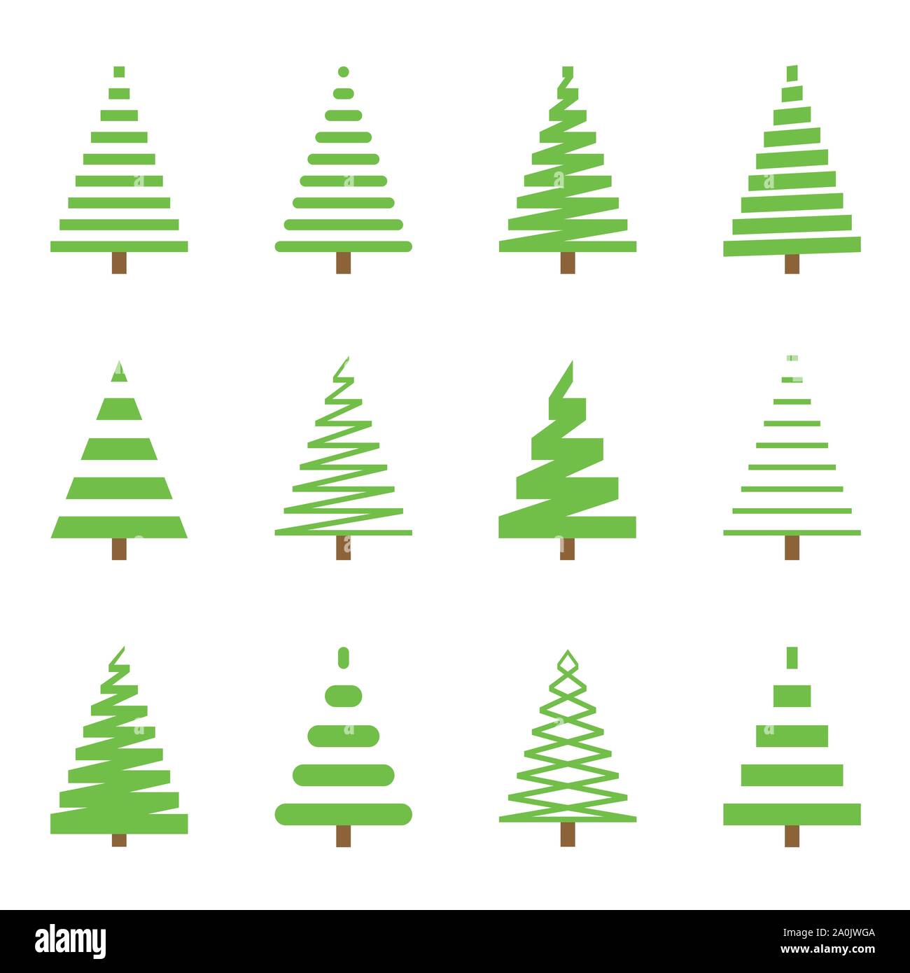 Weihnachtsbaum-Icon-set Stock Vektor