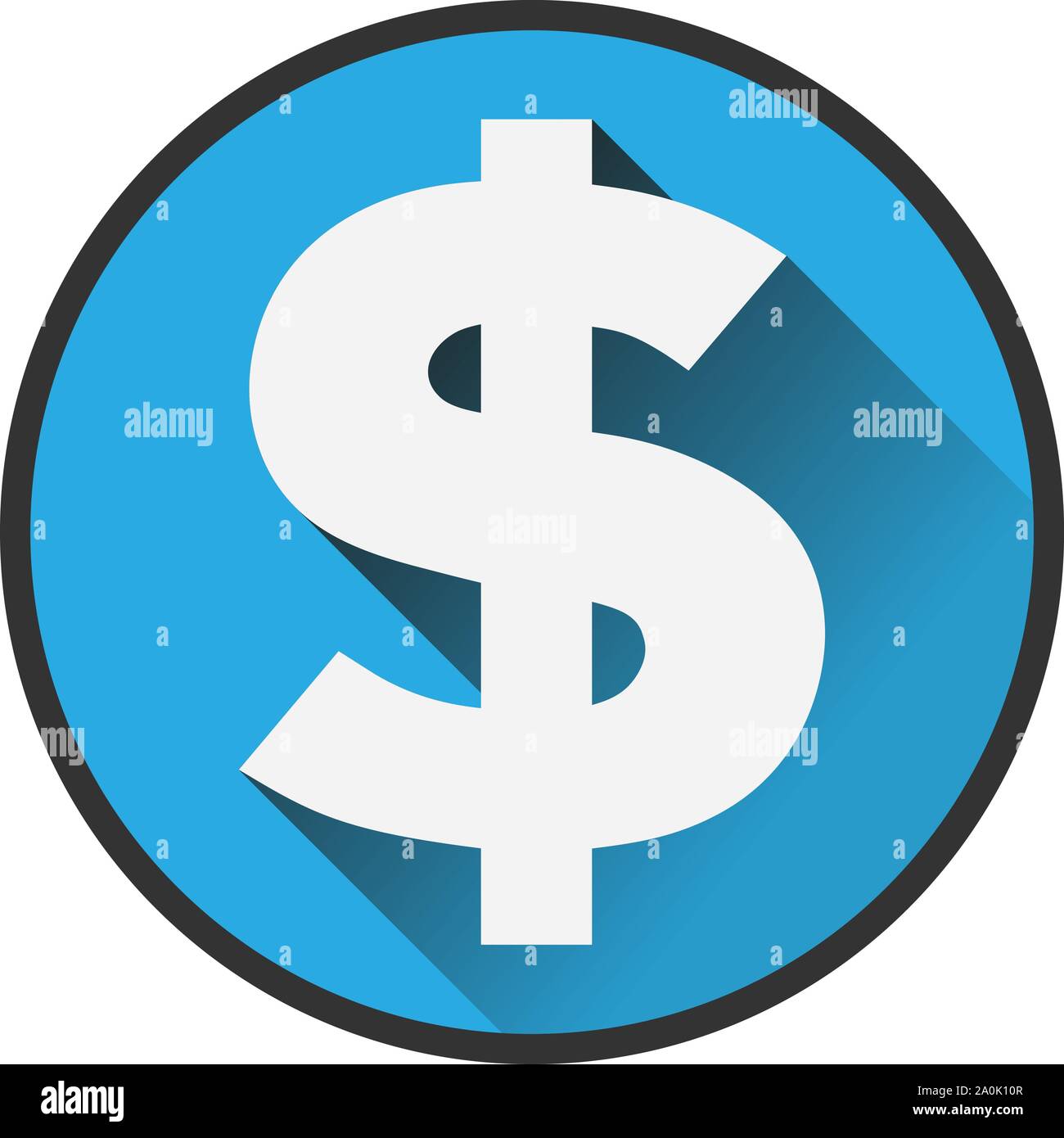 Runde Plakette mit Dollarzeichen, Finanzen symbol Vektor illustration Stock Vektor