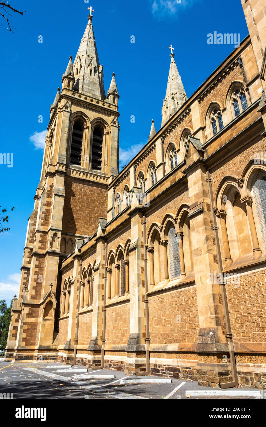 Adelaide, Australien - 16. März 2017. Außenansicht des St. Peter's Cathedral in Adelaide an der Ecke Pennington Terrasse und King William Road im t Stockfoto